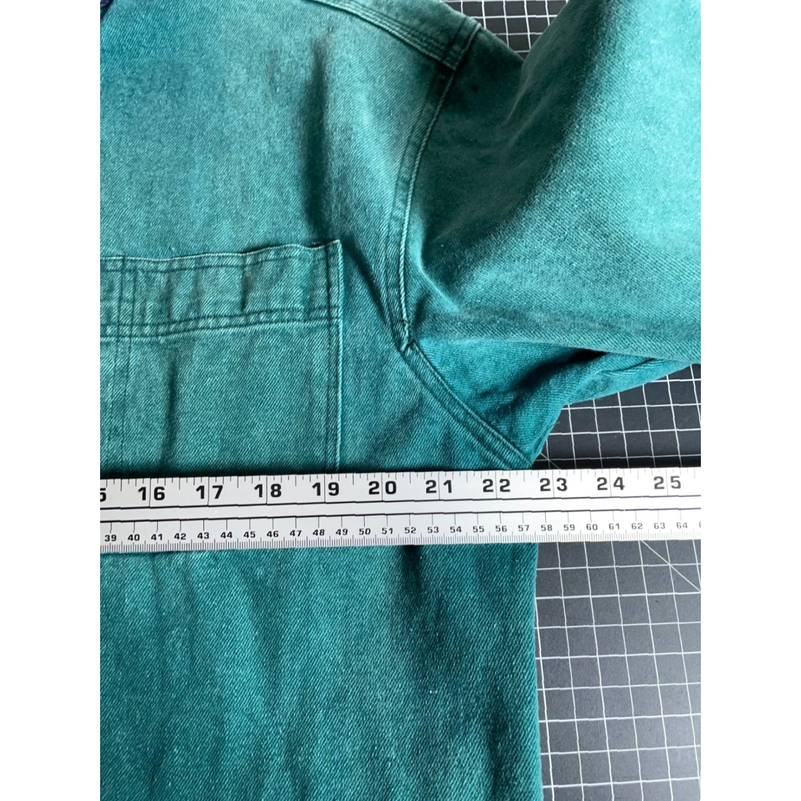 Gloria Vanderbilt VINTAGE Gloria Vanderbilt 90s Denim Chore Jacket Women's Medium Green Blue Pigment Dye Jacket/Coat Size M / US 6-8 / IT 42-44 - 5 Thumbnail