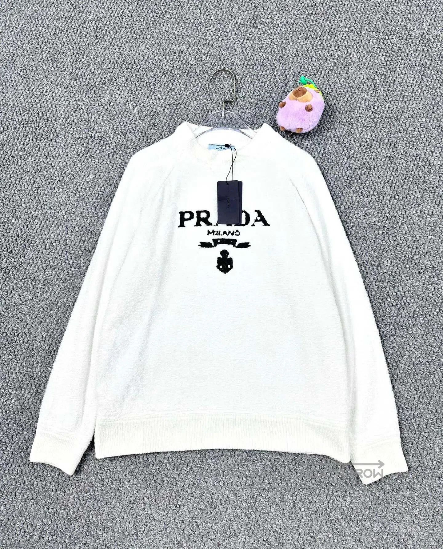 Prada Prada White Terry Logo Lettering Long-sleeve Sweatshirt| Size US XS / EU 42 / 0 - 1 Thumbnail