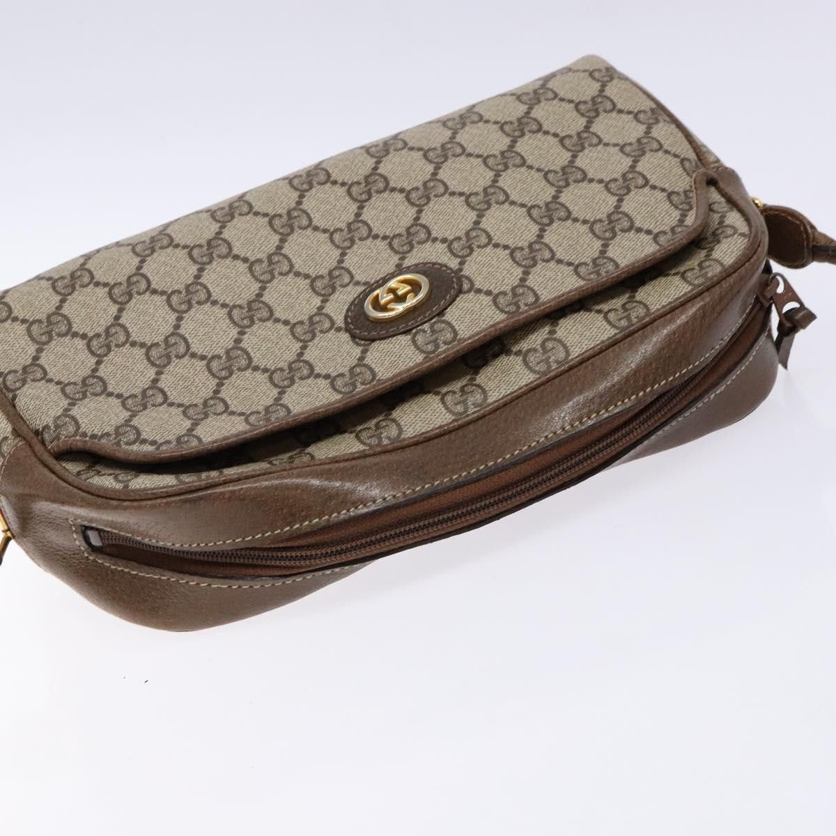 Gucci GUCCI GG Supreme Web Sherry Line Shoulder Bag Pvc Beige Gold Size ONE SIZE - 6 Thumbnail