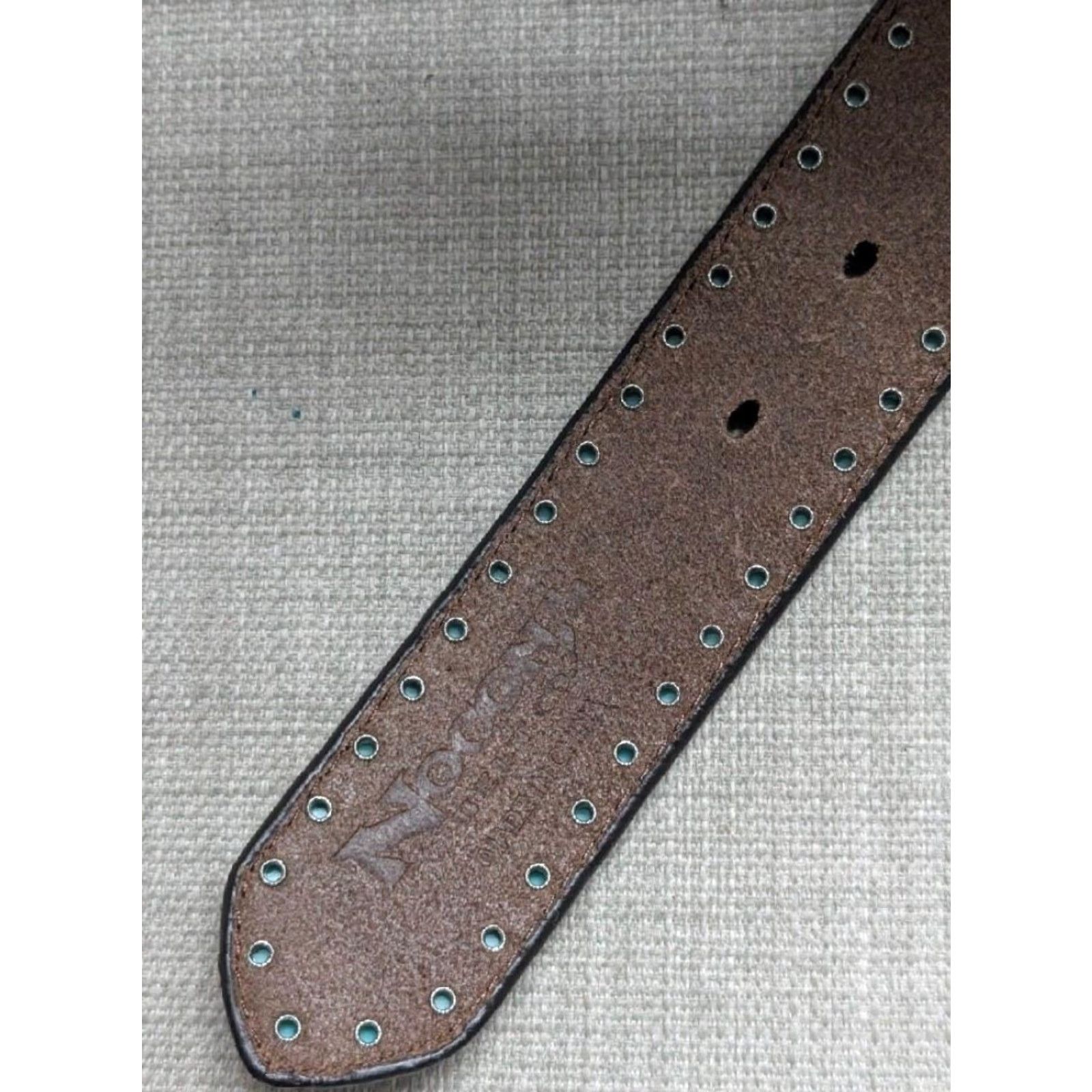Vintage VINTAGE western belt Nocona brown leather 42 studded buckle floral cowhide belt width 1-1/2 Men Mens Size 42 - 7 Thumbnail