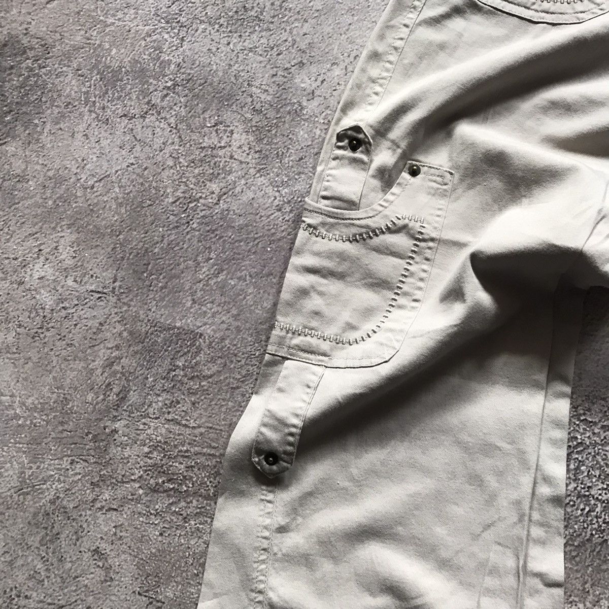 Vintage Vintage 90s Baggy Cargo Pants Parachute Khaki Streetwear 30 Size 30" / US 8 / IT 44 - 3 Thumbnail