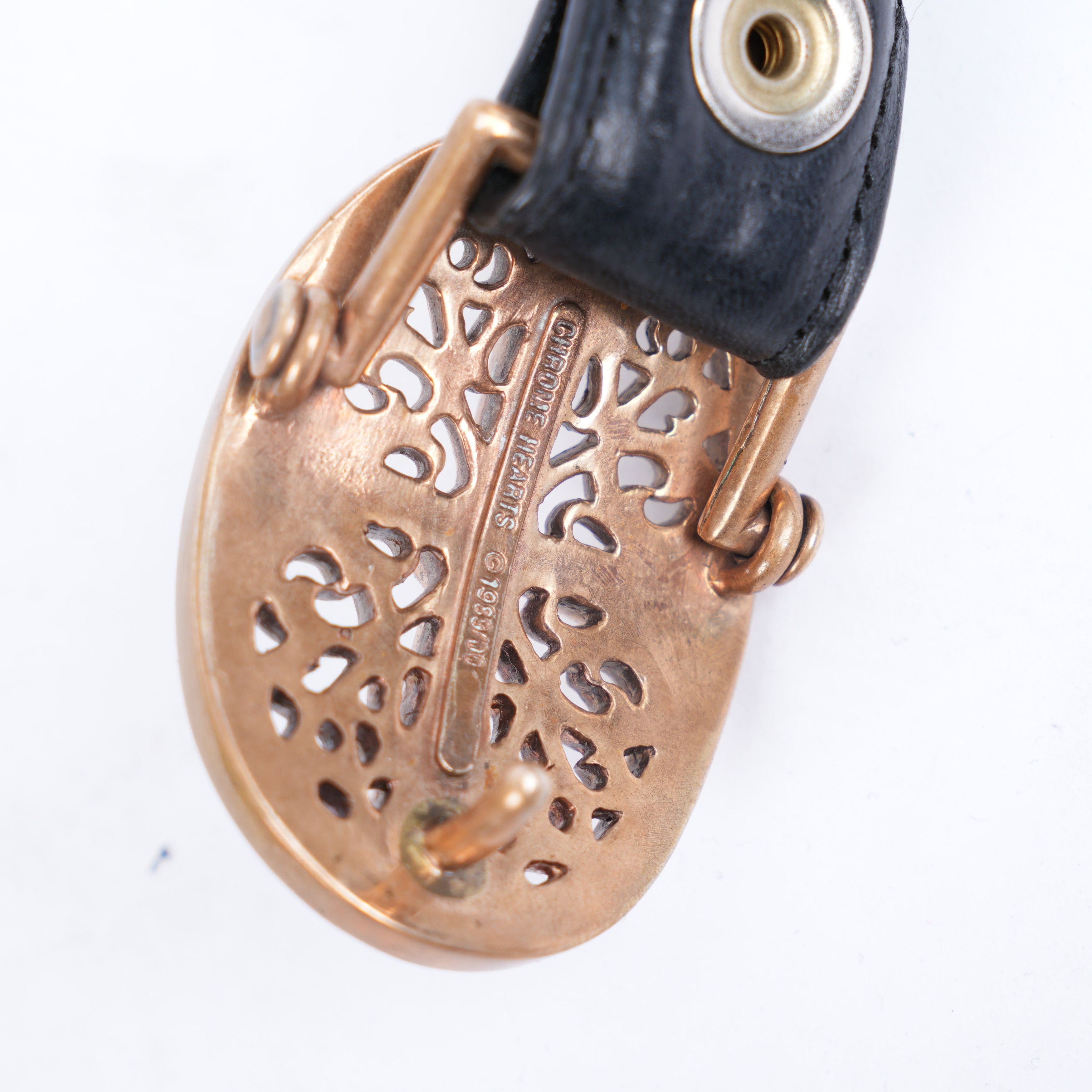 Chrome Hearts CHROME HEARTS BRONZE 1 INCH OVAL WITH 1 INCH BLACK STRAP Size 34 - 4 Thumbnail