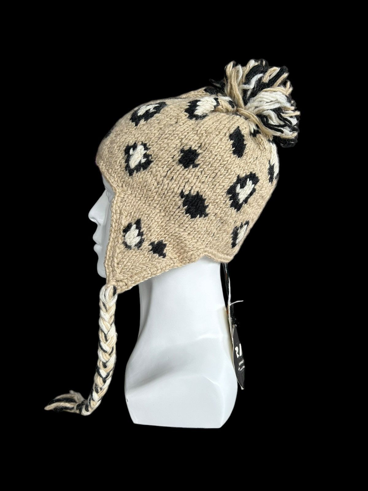 Japanese Brand × Kapital × Vintage Leopard RNA Rare design knitt wool Beanie Hats🎌☠️☠️ Size ONE SIZE - 3 Thumbnail