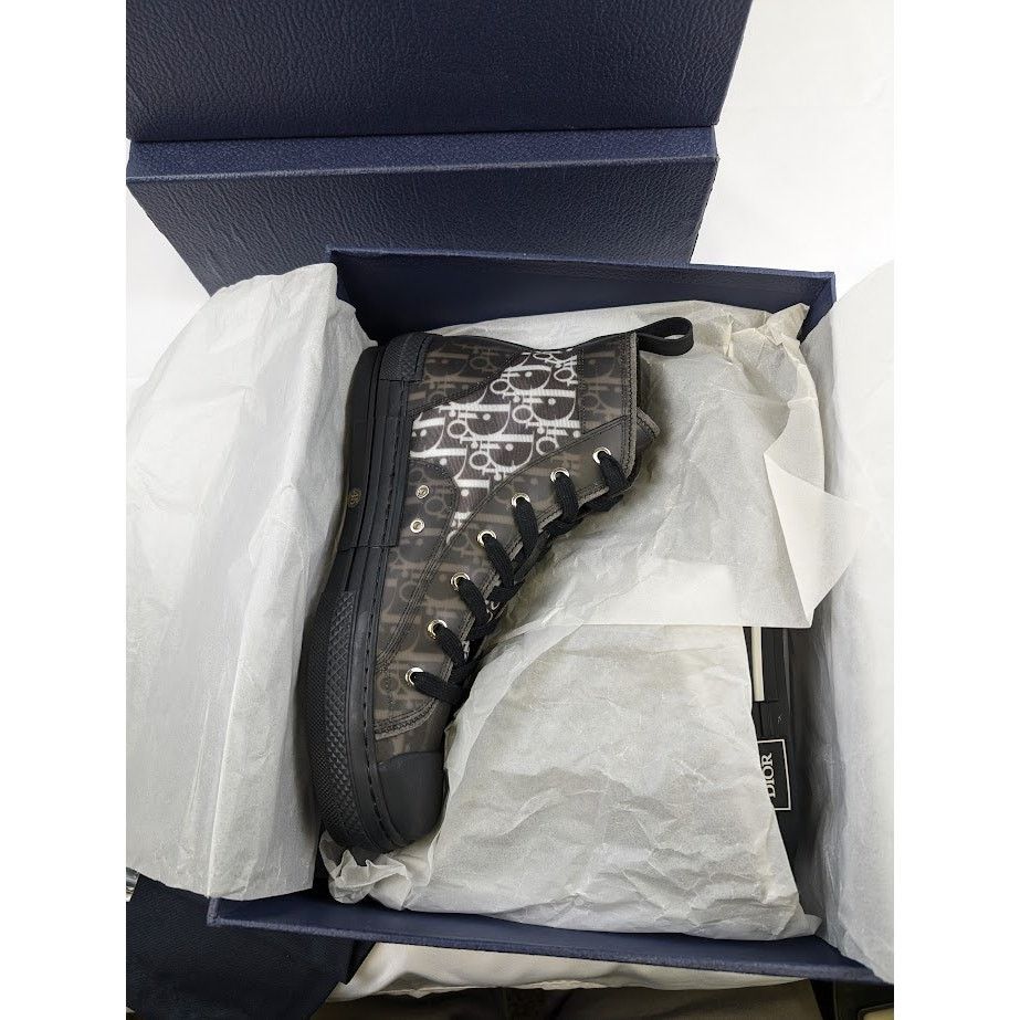 Dior o1rshd1 B23 Oblique High-Top Sneakers in Black / White Size US 12 / EU 45 - 22 Thumbnail