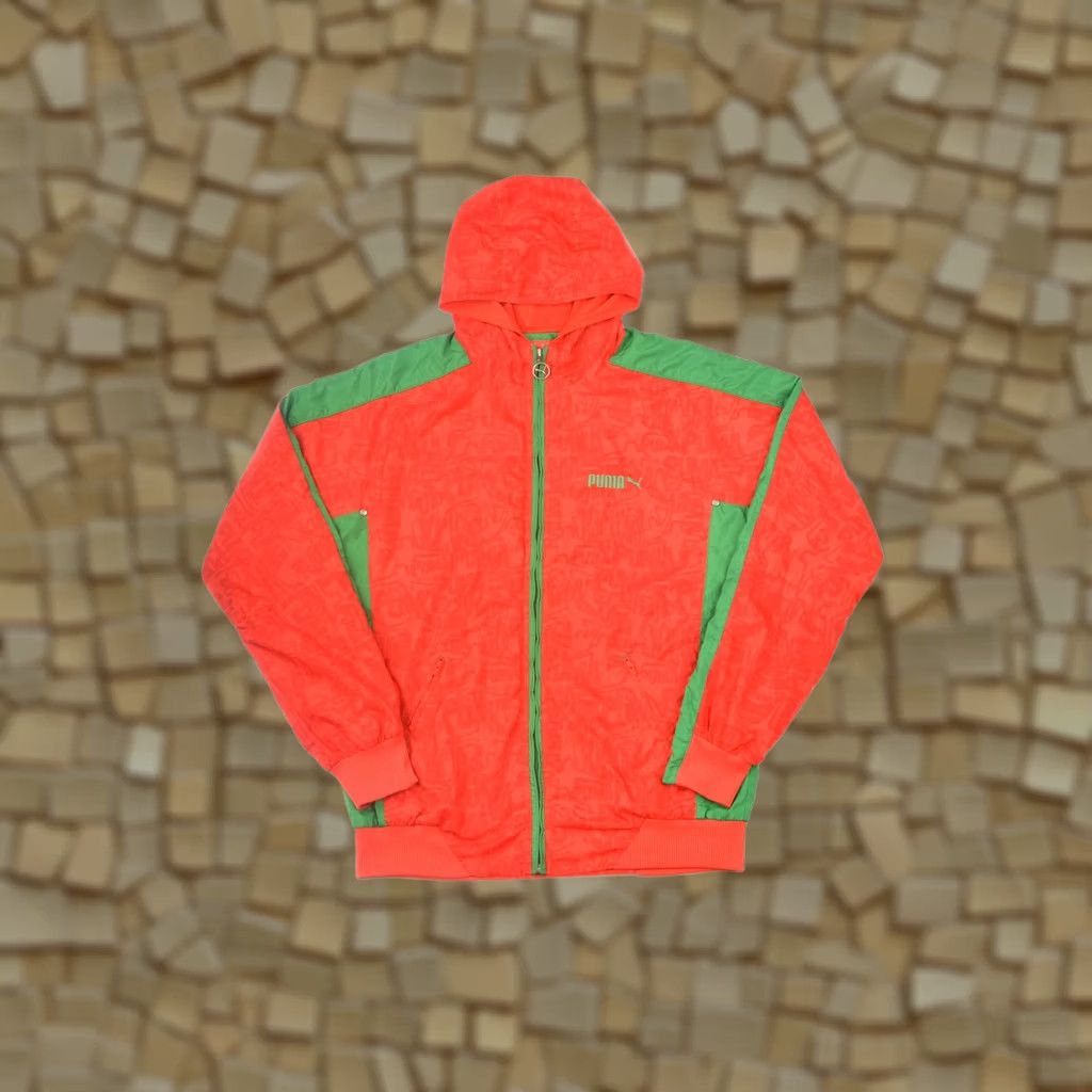 Puma PUMA Archive Red Green Hooded Full Print Track Jacket Windbreaker M Mens Jacket Red Archive Windbreaker Track Jacket Size US M / EU 48-50 / 2 - 1 Thumbnail