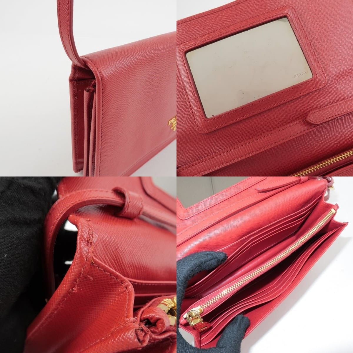 Prada Prada Saffiano Crossbody Bag Red Size ONE SIZE - 6 Thumbnail