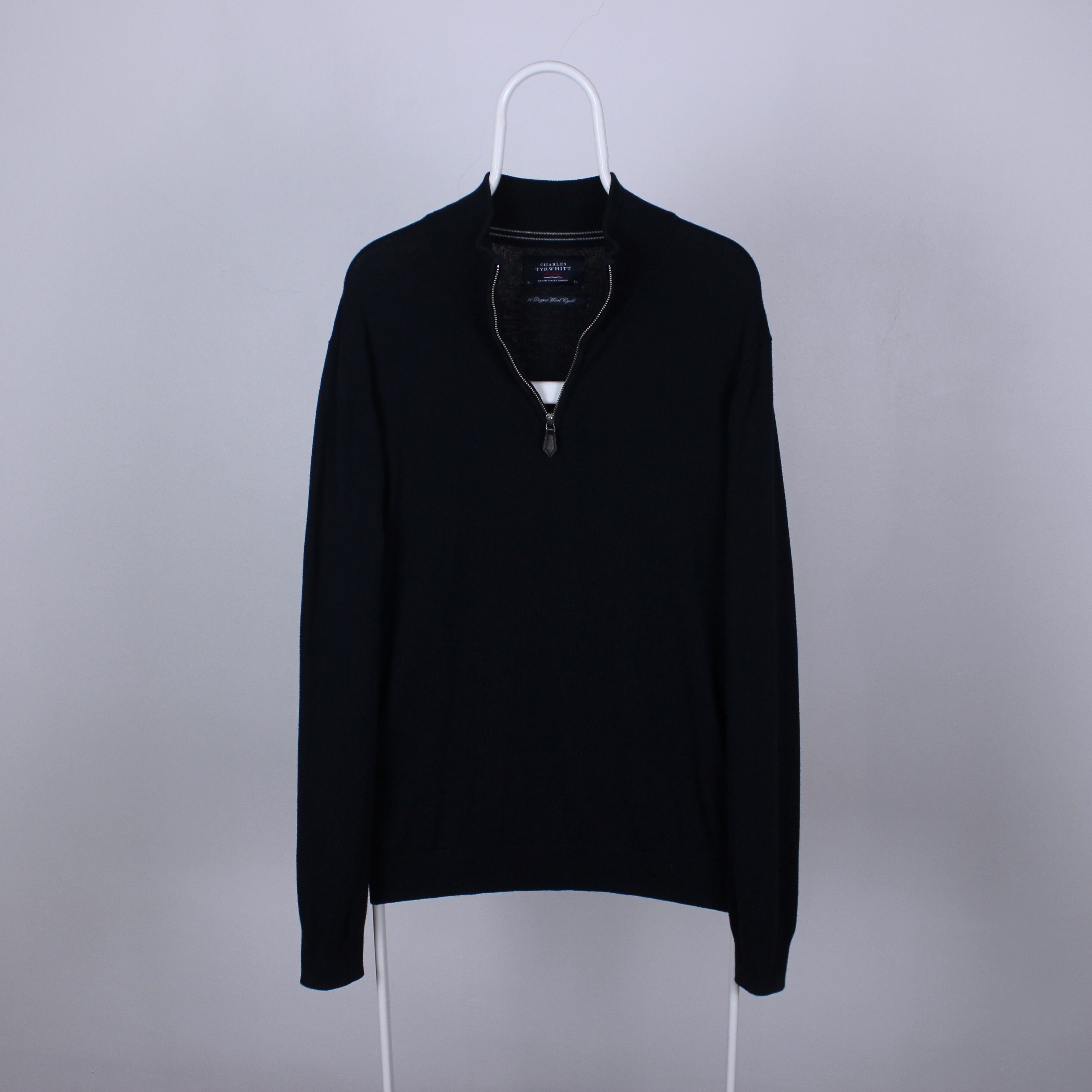 Charles Tyrwhitt Charles Tyrwhitt jumper sweater zip 3/4 L XL Blue cashmere Size US XL / EU 56 / 4 - 5 Thumbnail