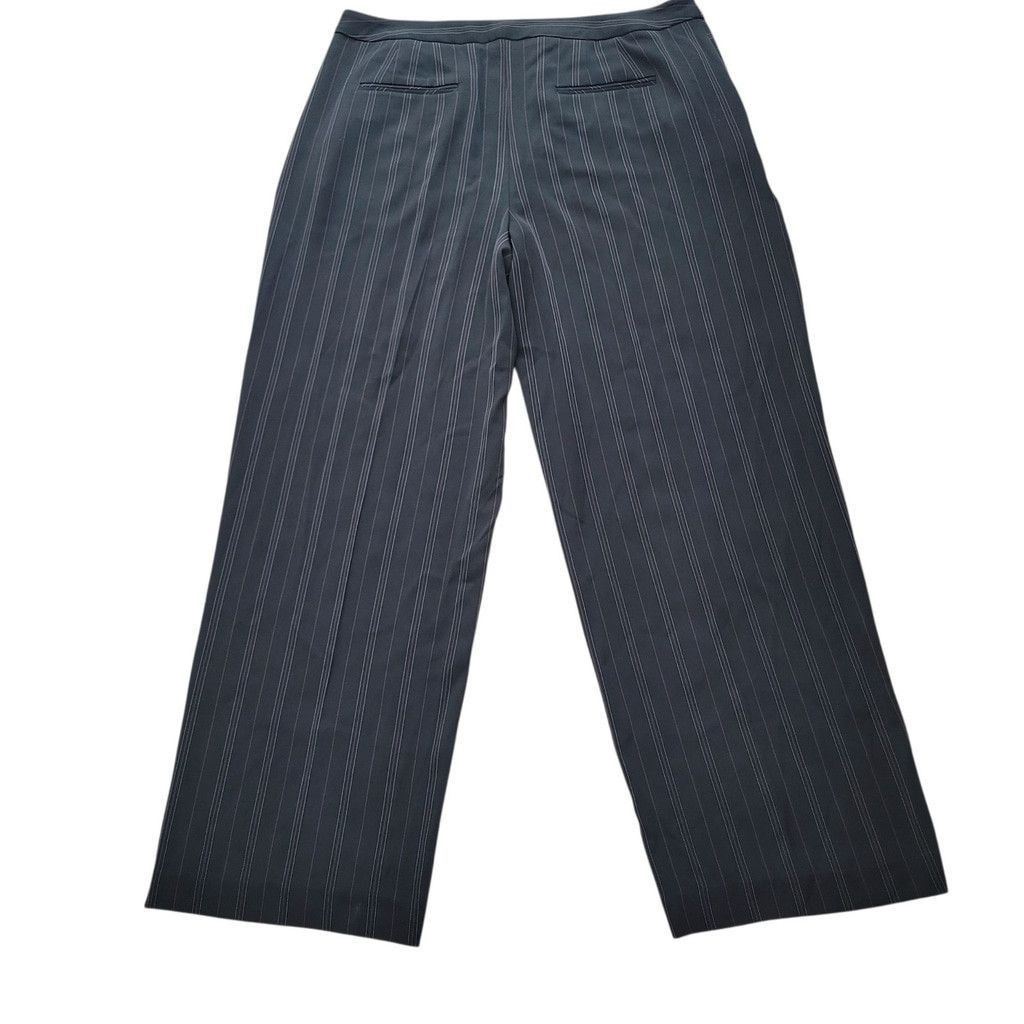 Jones New York Jones New York Fashion Stripe Black Wide-Leg Dress Pants 16 Size 38" / US 16 / IT 52 - 2 Thumbnail