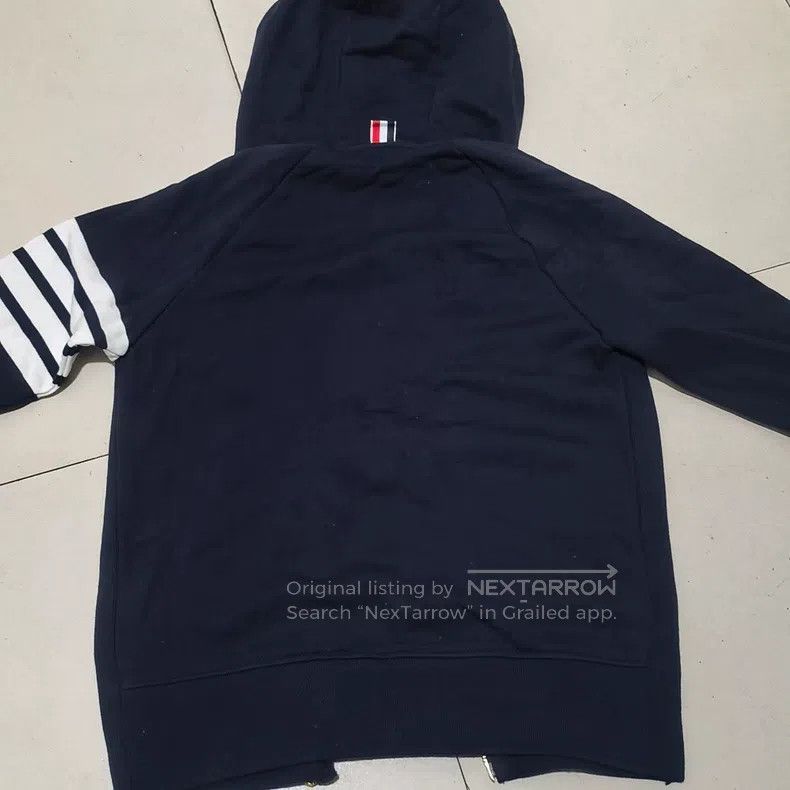 Thom Browne Thom Browne Gray Four Striped Zip-up Hoodie Size US S / EU 44-46 / 1 - 9 Thumbnail