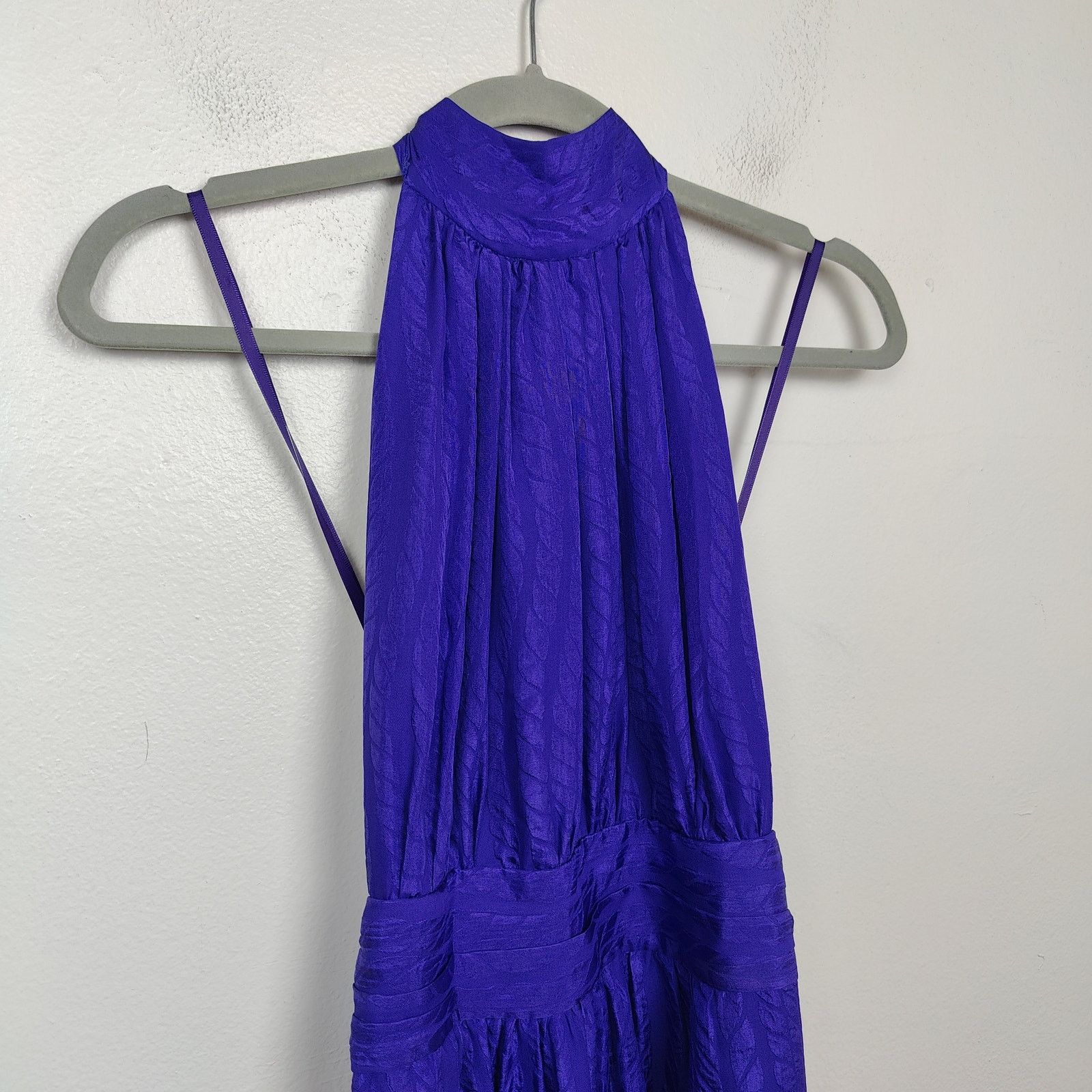 Other Milly Silk Ruffle Gown Womens 2 Purple Embossed Size XS / US 0-2 / IT 36-38 - 2 Thumbnail
