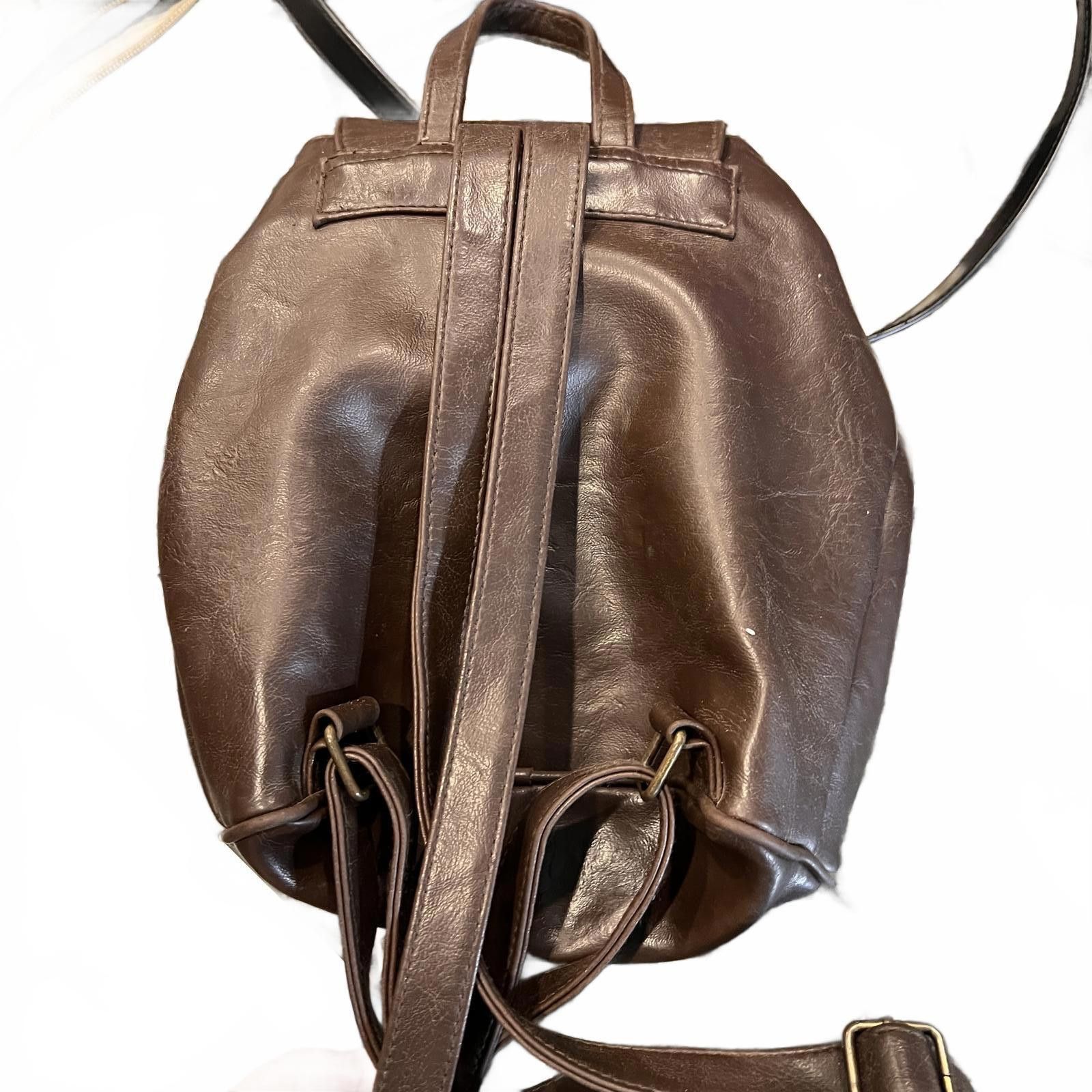 Unknown London Brown Women's Leather Backpack Size ONE SIZE - 2 Thumbnail