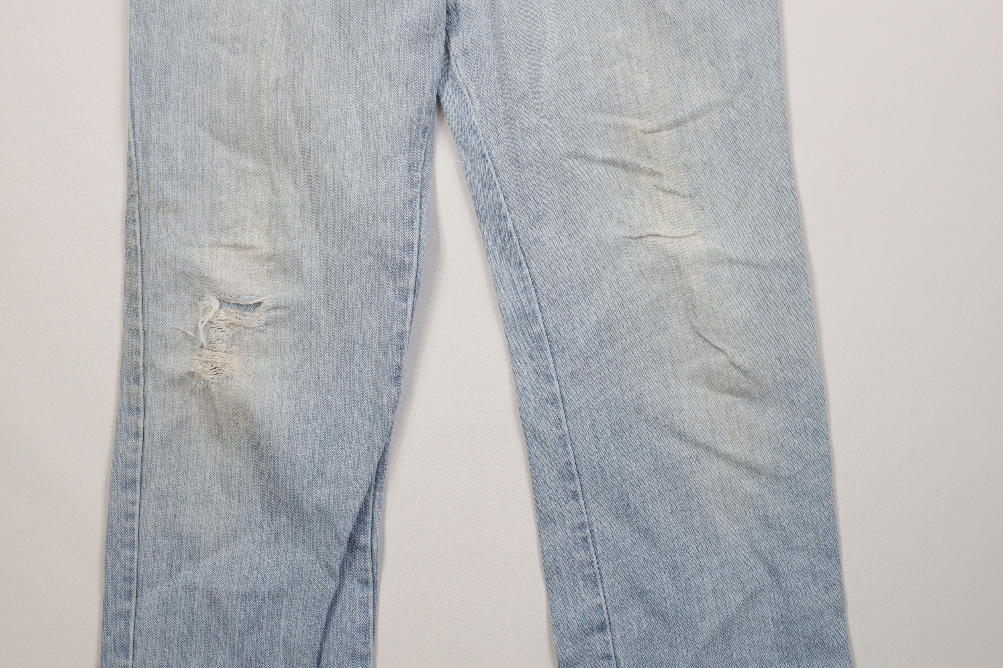 Lee Vintage 90s Lee Striped Wide Leg Denim Jeans Blue USA Size US 36 / EU 52 - 4 Thumbnail