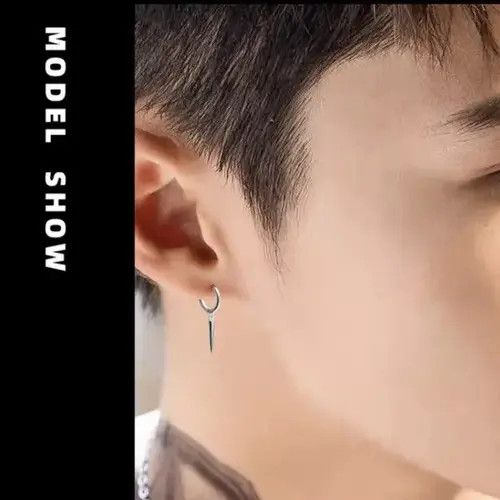 Jewelry × Other 925 Silver Plated Geometry Triangle Cone Earrings for Men Size ONE SIZE - 3 Thumbnail