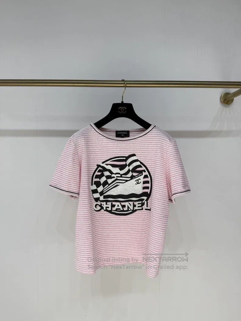 Chanel Chanel Cruise ship series striped T-shirt Size XS / US 0-2 / IT 36-38 - 1 Thumbnail