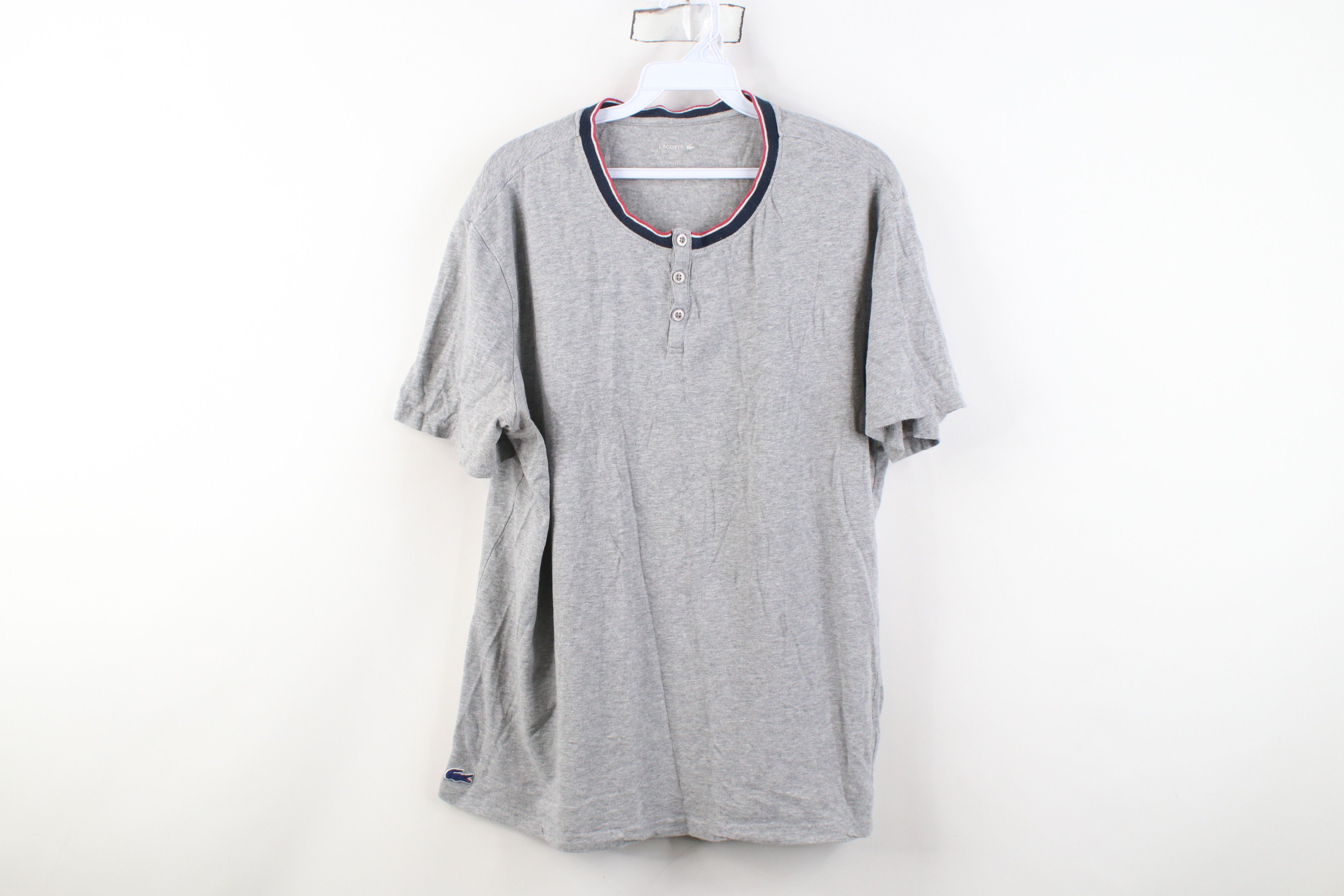 Lacoste Lacoste Croc Logo Jersey Knit Short Sleeve Henley T-Shirt Size US L / EU 52-54 / 3 - 1 Thumbnail