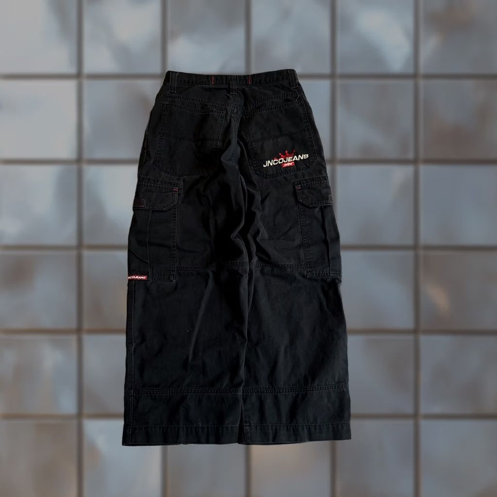 JNCO VINTAGE Jnco Embroidered Black Cargo Pants 90s Y2K Men's Size 32x30 RARE HTF Size US 32 / EU 48 - 1 Thumbnail