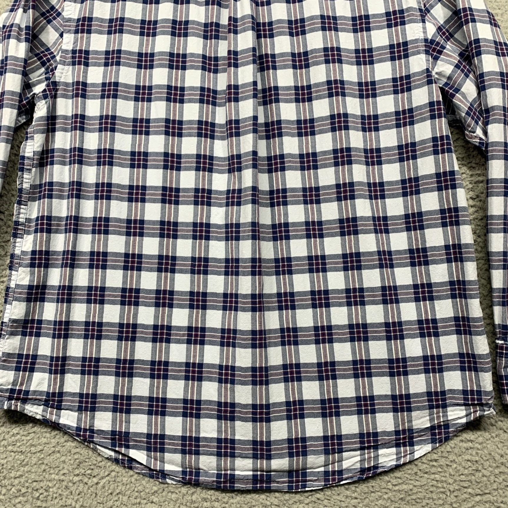 Izod IZOD Button Shirt Mens L Plaid 1 Pocket Button-Down Collar Blue White Red Casual Business Travel Shirt Size US L / EU 52-54 / 3 - 7 Thumbnail