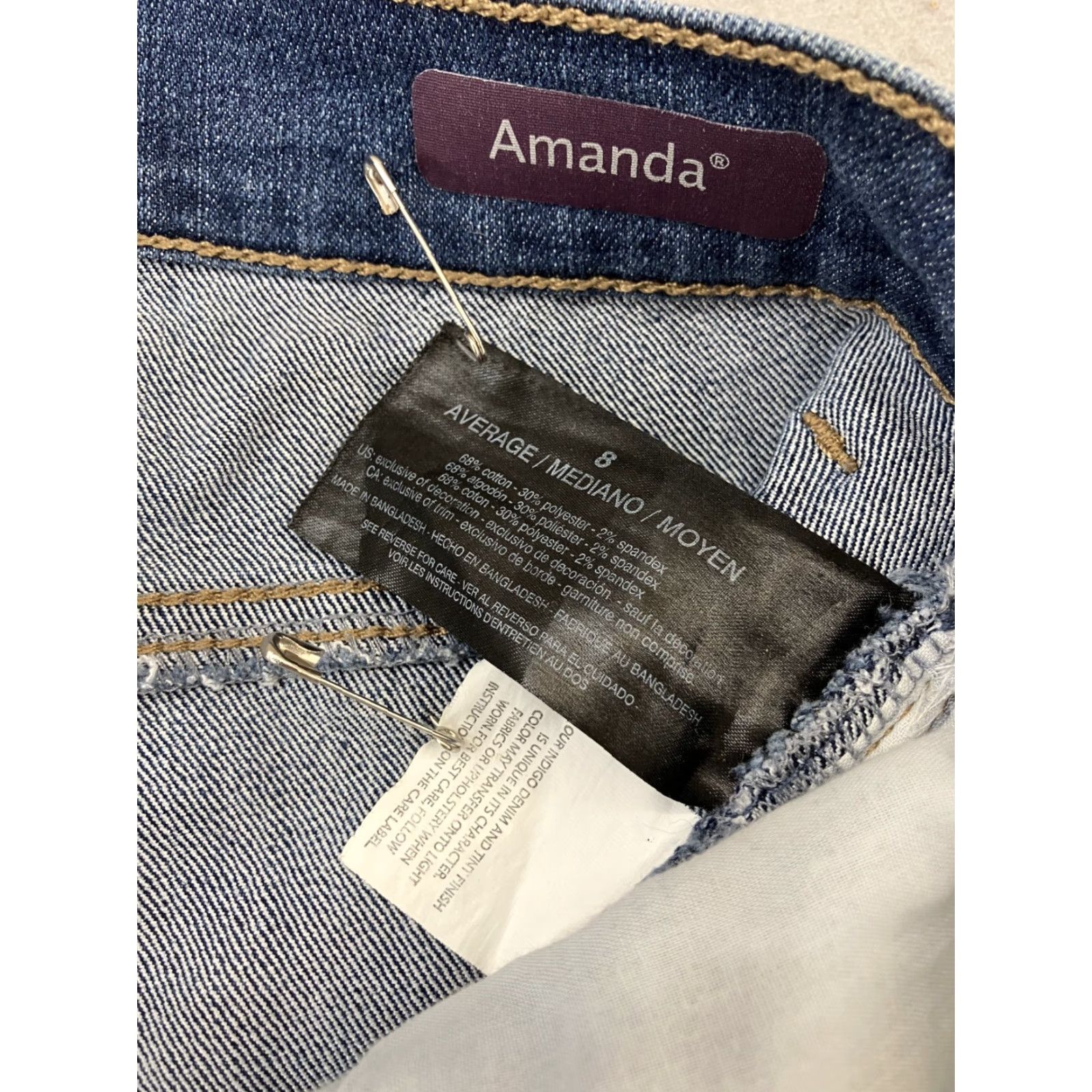 Gloria Vanderbilt Gloria Vanderbilt Amanda Jeans Women 8 Straight Medium Blue Denim 5-Pocket Stretch Regular Rise High Waist Womens Jeans 30 in Inseam Size 30" / US 8 / IT 44 - 4 Thumbnail