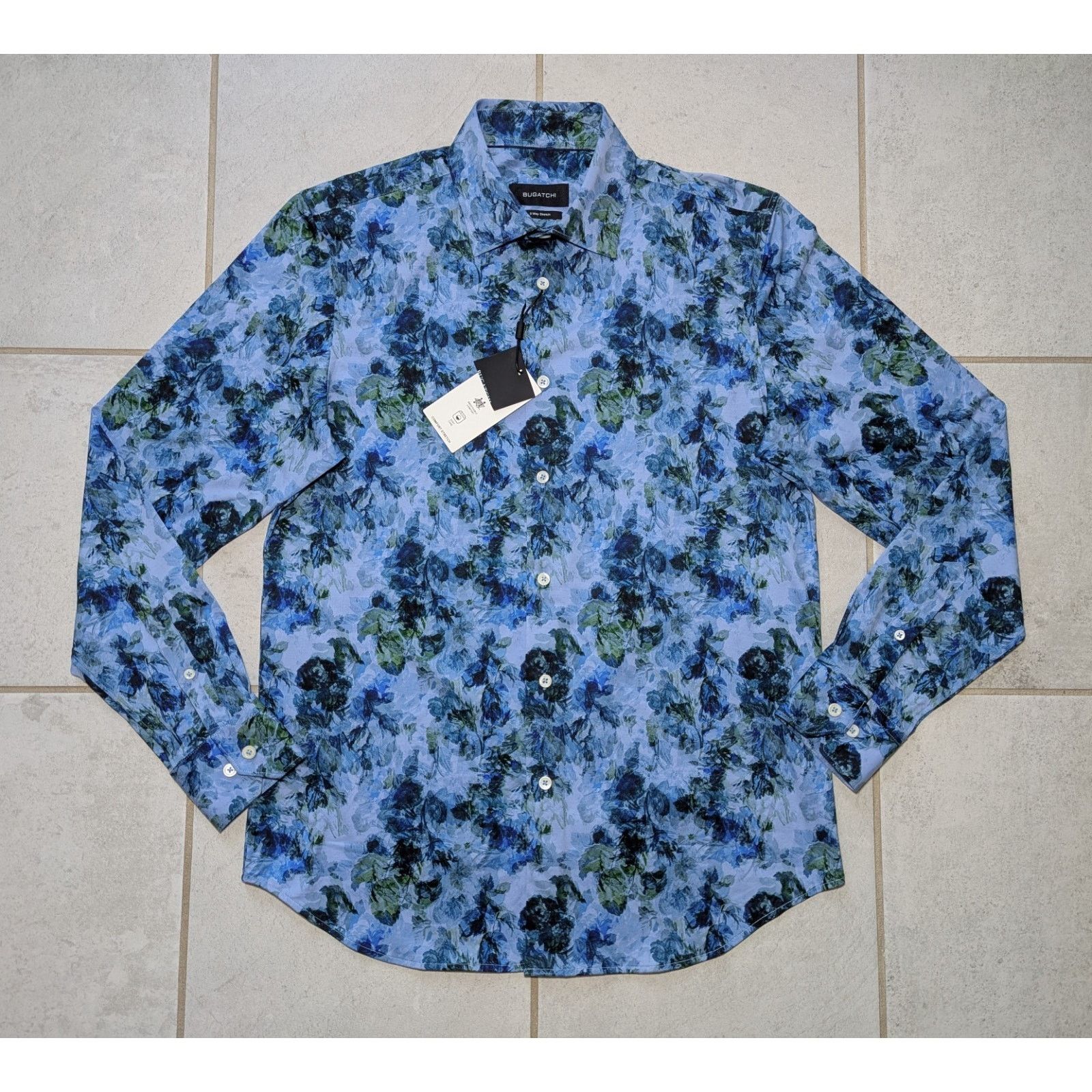 BUGATCHI Bugatchi Men's Small 8 Way Stretch Button Up Dress Shirt Size US S / EU 44-46 / 1 - 1 Thumbnail