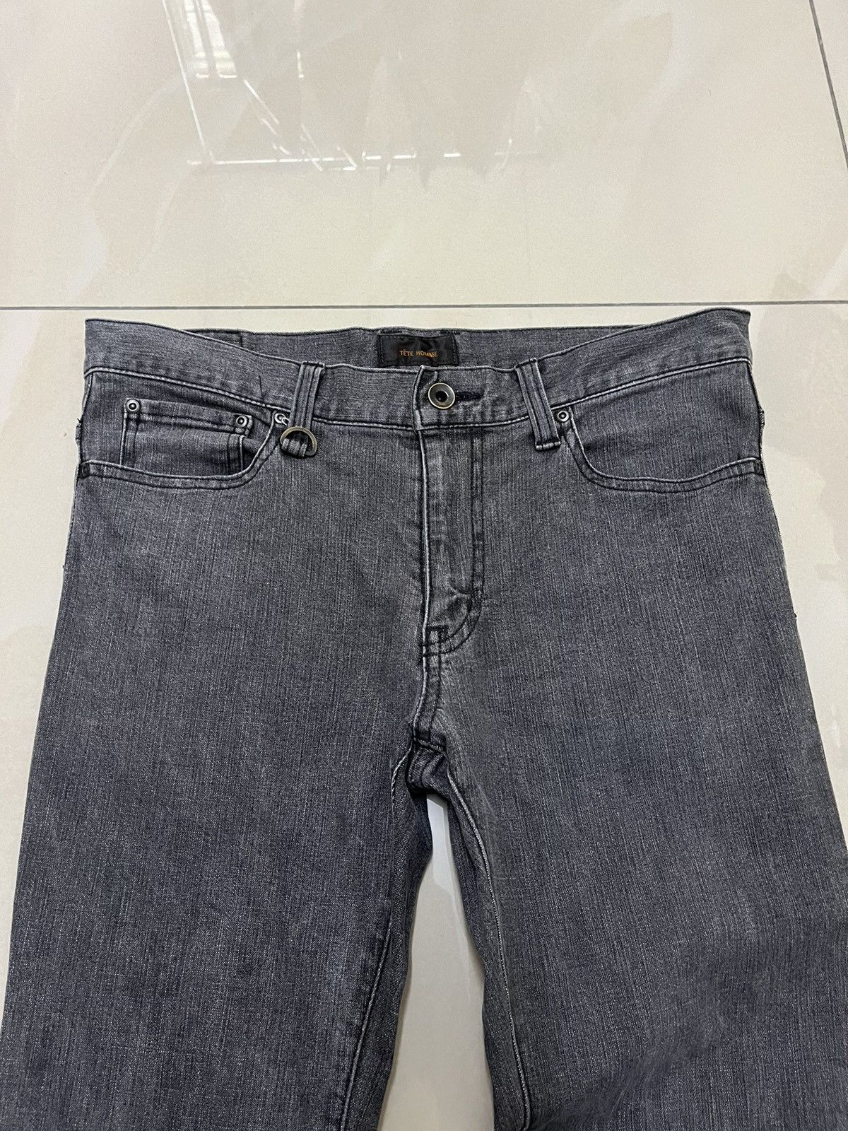 Tete Homme Tete Homme slim cutting grey black jeans Size US 31 - 3 Thumbnail