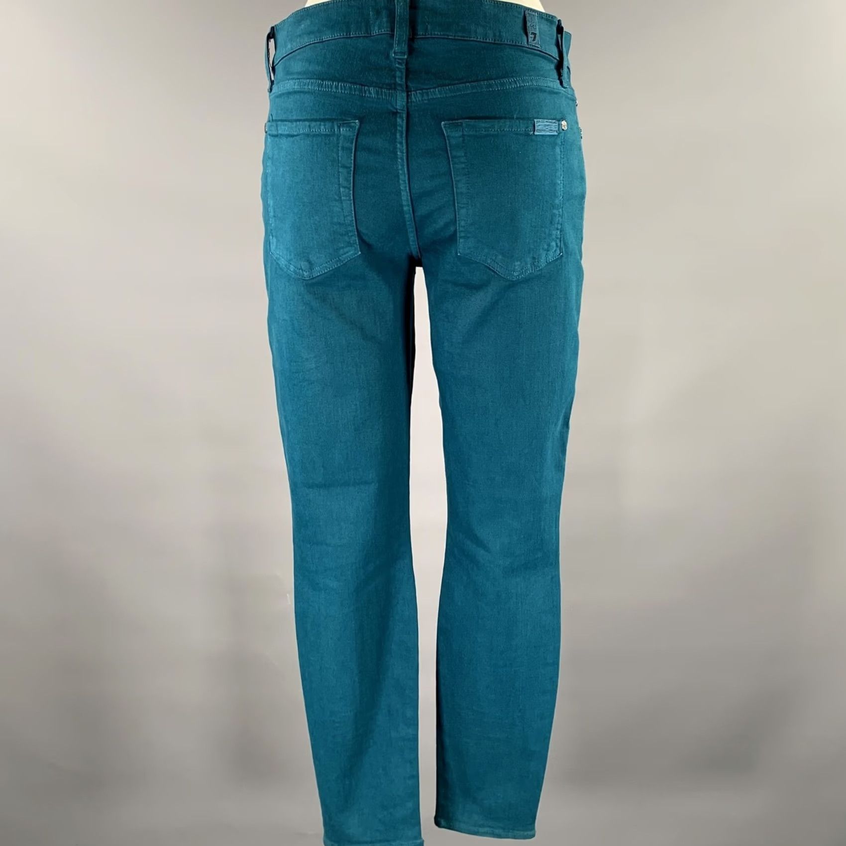 7 For All Mankind FOR ALL 7 MANKIND Slim Pants Cotton Denim Teal Size 30 Size 30" / US 8 / IT 44 - 3 Thumbnail
