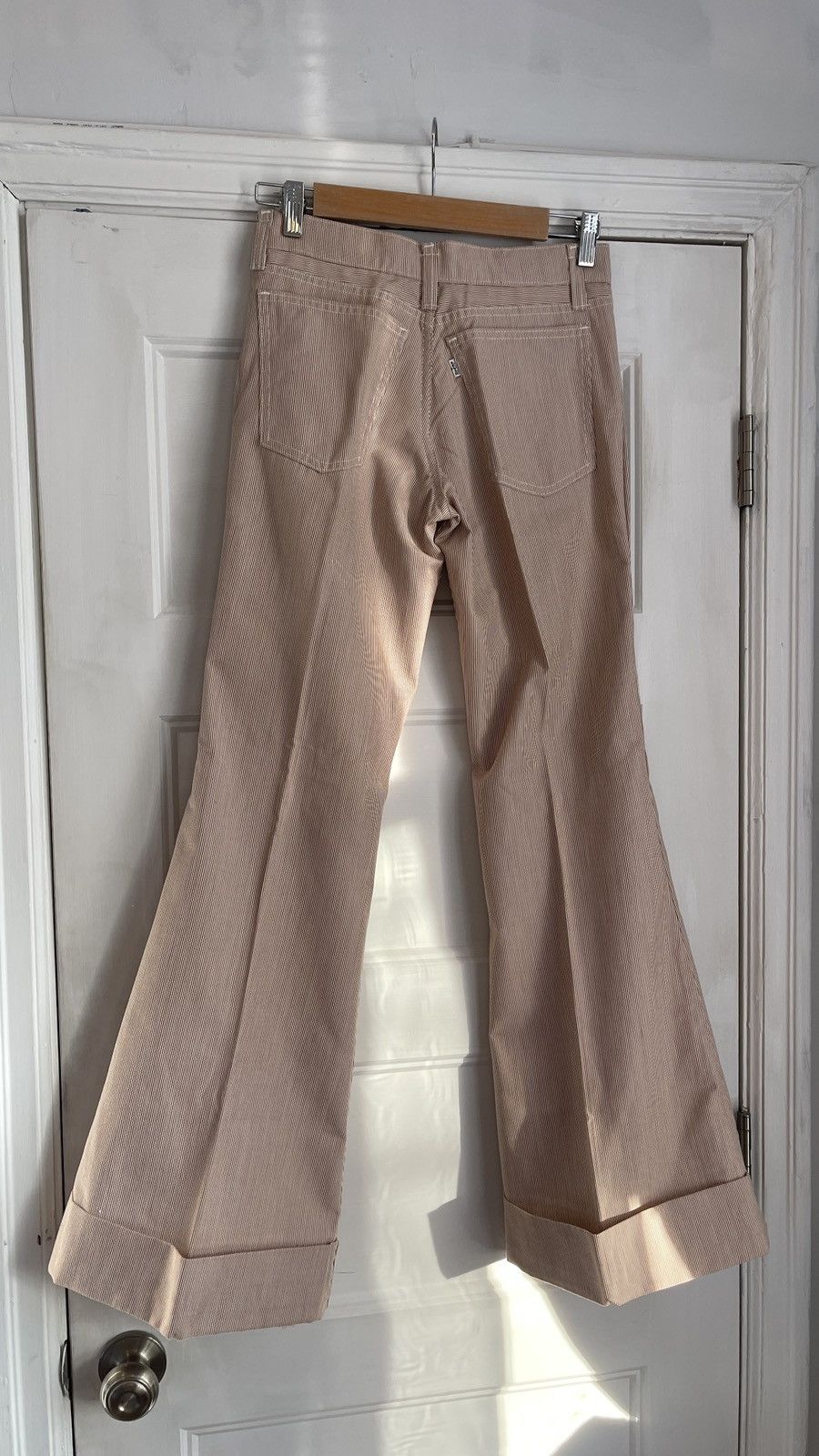 Levi's × Vintage 1960s Levi’s Big E pinstriped flared bell bottom slacks Size 28" / US 6 / IT 42 - 2 Thumbnail