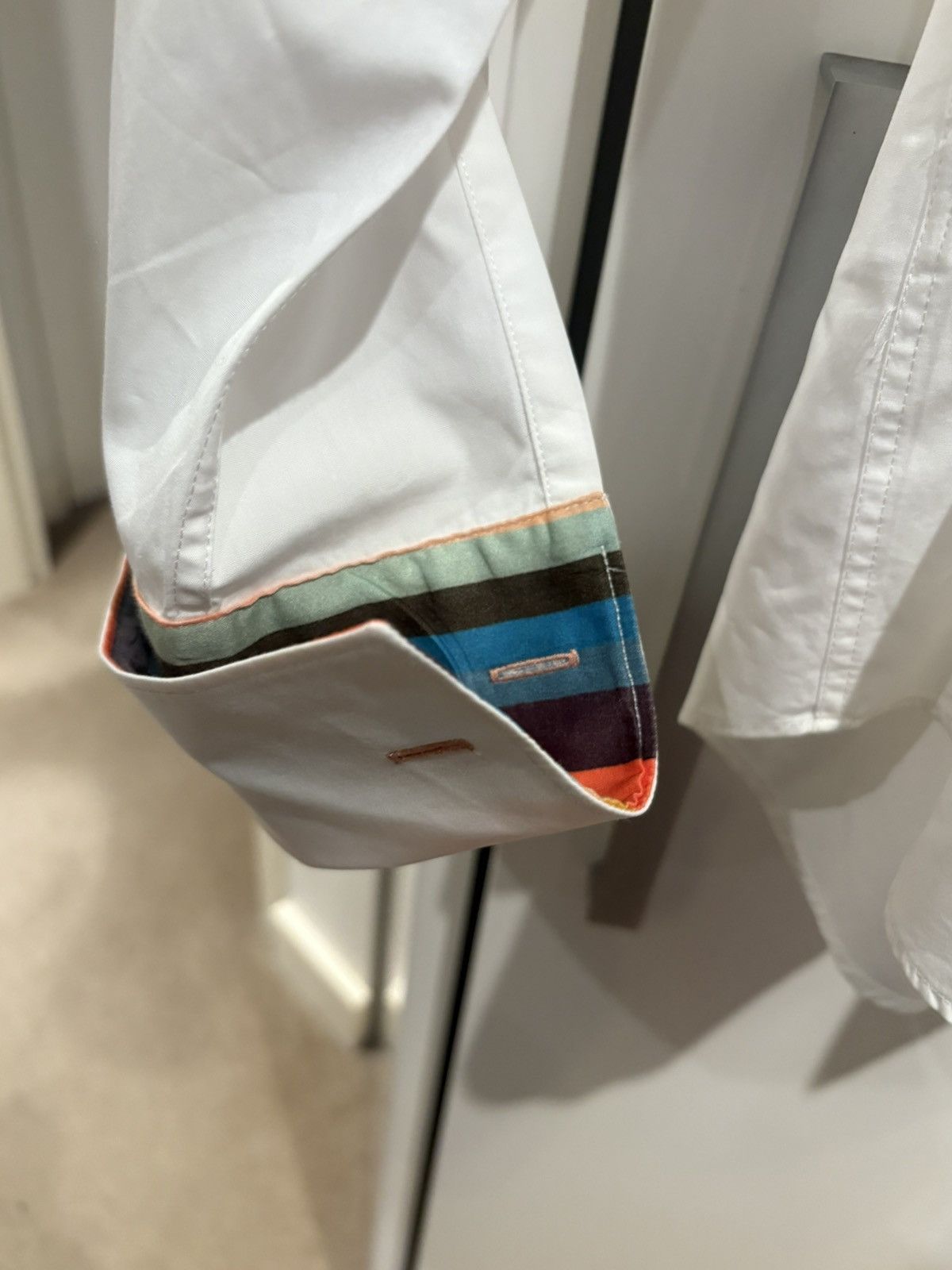 Paul Smith Paul Smith Men’s Tux Shirt, Sz 15, White, Cuff, Italy Size US S / EU 44-46 / 1 - 3 Thumbnail