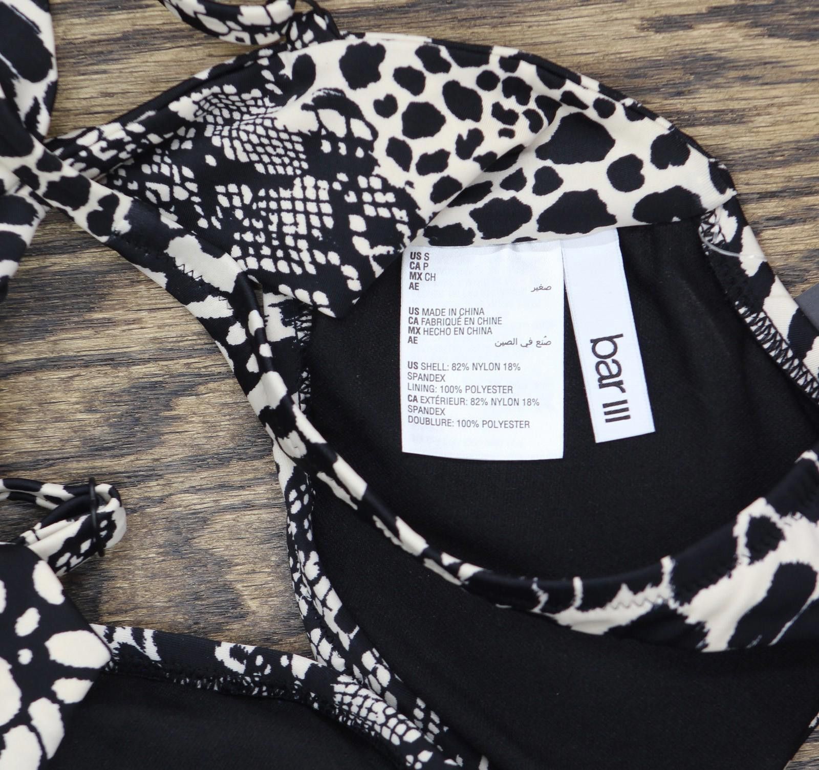 Bar III Nwt Bar Iii Sweetheart Bikini Top Mbpm25145 Black Multi S Size ONE SIZE - 5 Thumbnail