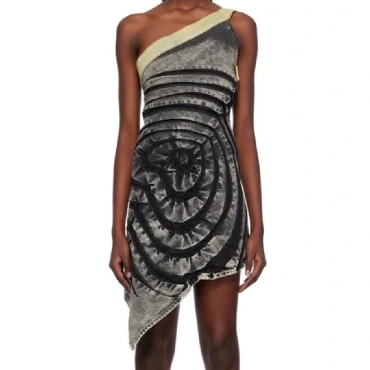 MASHA POPOVA Masha Popova Gray Heart Denim Ssense Minidress Size XS / US 0-2 / IT 36-38 - 1 Thumbnail
