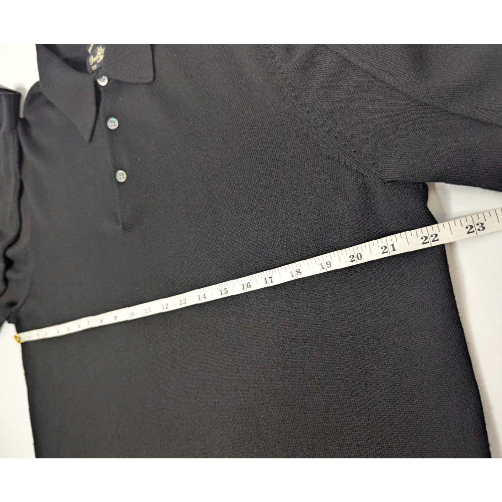 Pronto Uomo VINTAGE Pronto Uomo Extra Fine Merino Wool Long Sleeve Polo Sweater Mens XL Black Preppy Size US XL / EU 56 / 4 - 6 Thumbnail