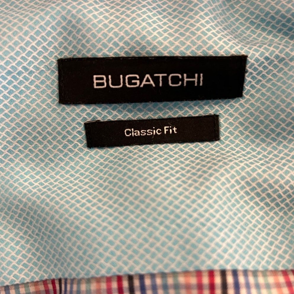 BUGATCHI Bugatchi Classic Fit Plaid Shirt XL Red Blue Cotton Size US XL / EU 56 / 4 - 2 Thumbnail