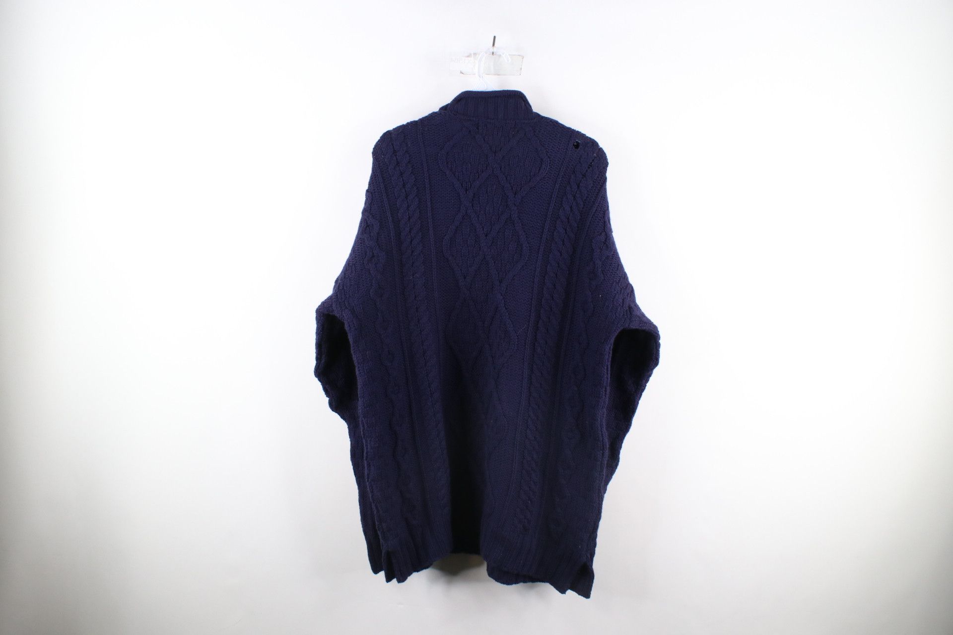 Vintage Vintage 90s Wool Chunky Cable Knit Marled Fisherman Sweater Size US L / EU 52-54 / 3 - 7 Thumbnail