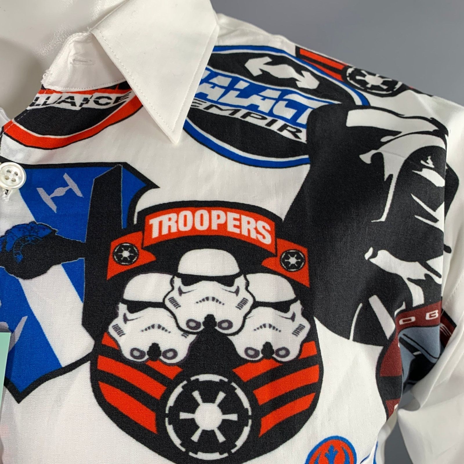 Comme des Garcons SHIRT M Star Wars White Multi Color Print Cotton Long Sleeve Shirt Size US M / EU 48-50 / 2 - 2 Thumbnail