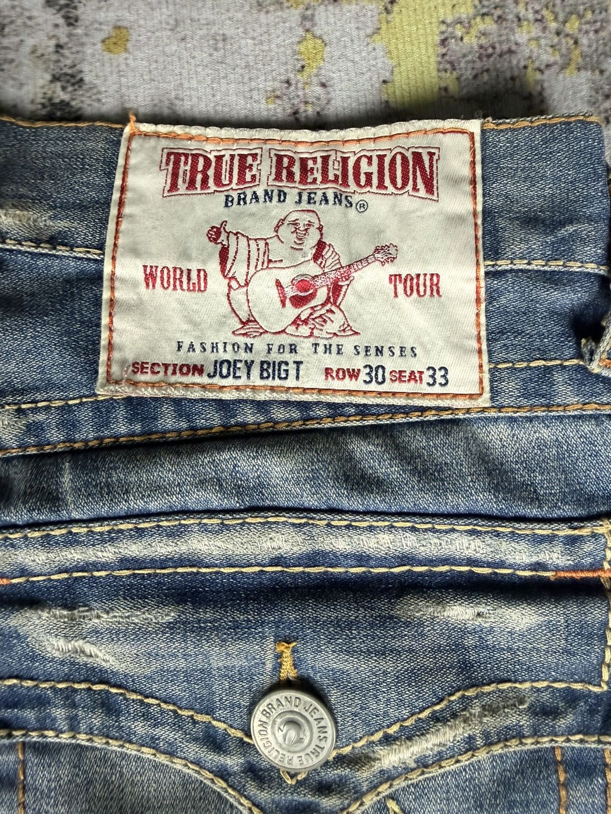 Tornado Mart Vintage True Religion Joey Big T Flared Distressed Jeans Size US 33 - 5 Thumbnail