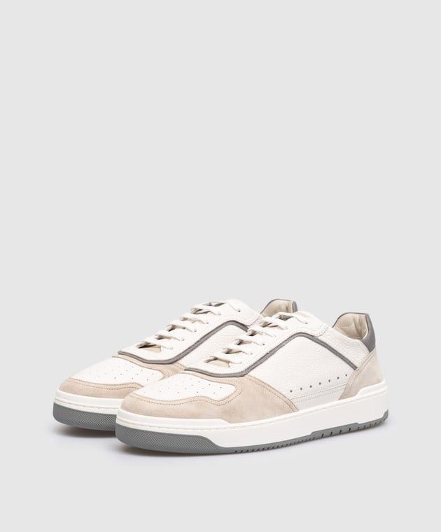 Brunello Cucinelli o1w1db10725 Leather Sneakers With Logo in White Size US 9 / EU 42 - 5 Thumbnail