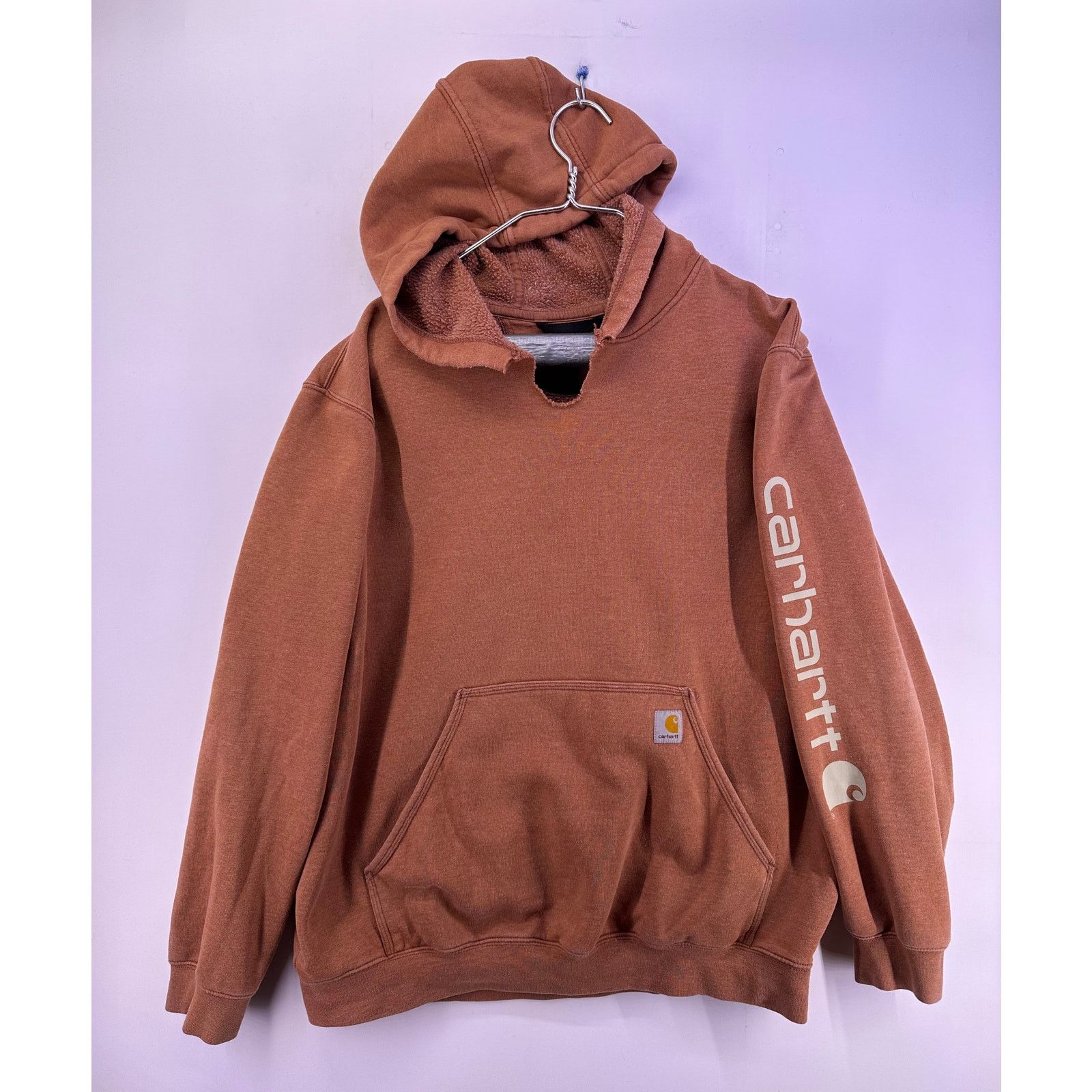 Carhartt Burnt Orange Carhartt Hoodie XL Loose Fit Size US XL / EU 56 / 4 - 2 Thumbnail