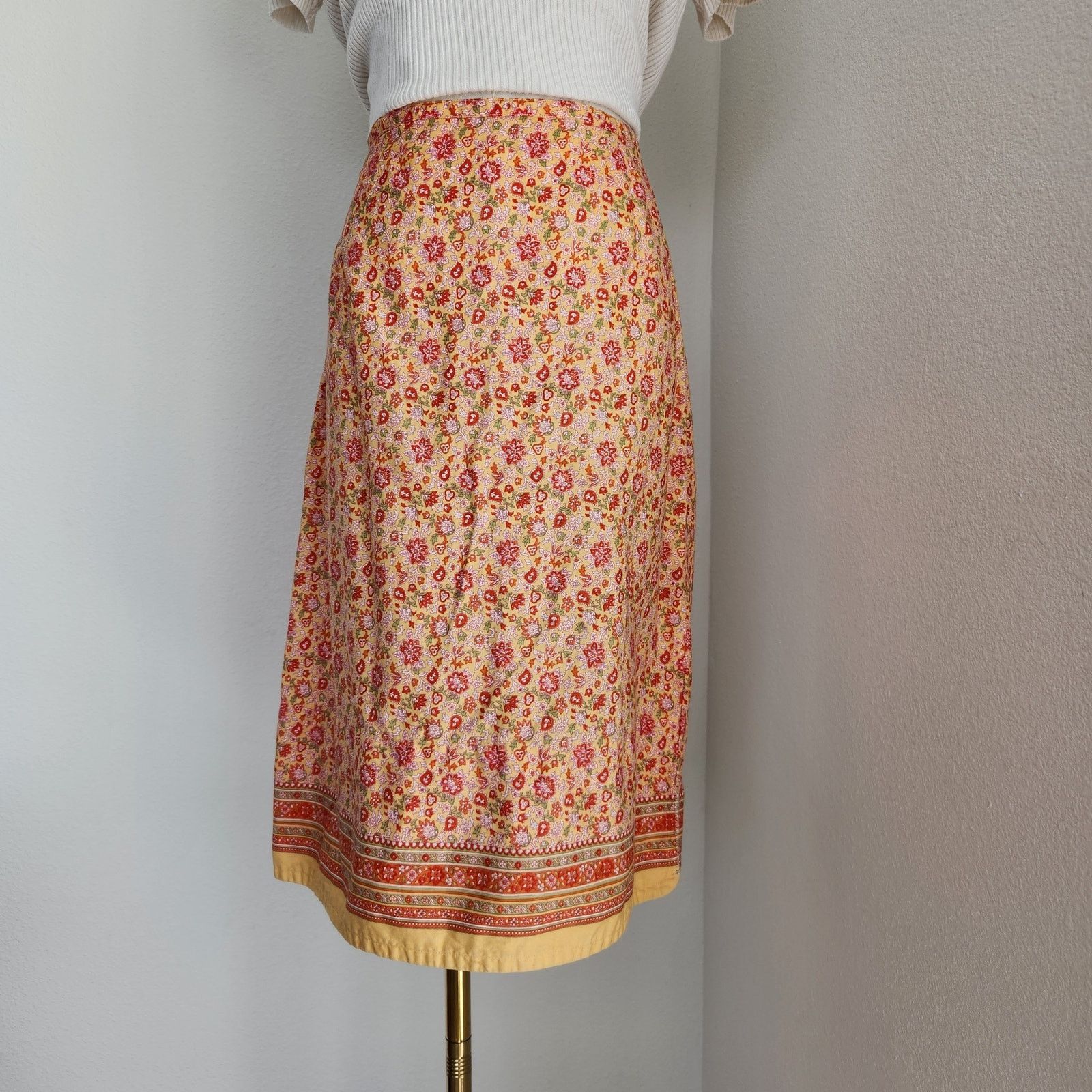 Vintage Vintage Floral Paisley Patterned Midi Pencil Skirt M Size 30" / US 8 / IT 44 - 2 Thumbnail