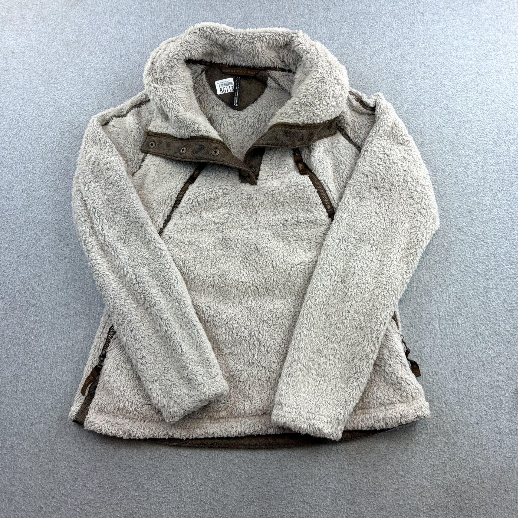 Vintage Kuhl Jacket Womens XS Gray Fleece Hooded Zip Pockets Anorak Outdoor Sherpa Shirt? Size XS / US 0-2 / IT 36-38 - 2 Thumbnail