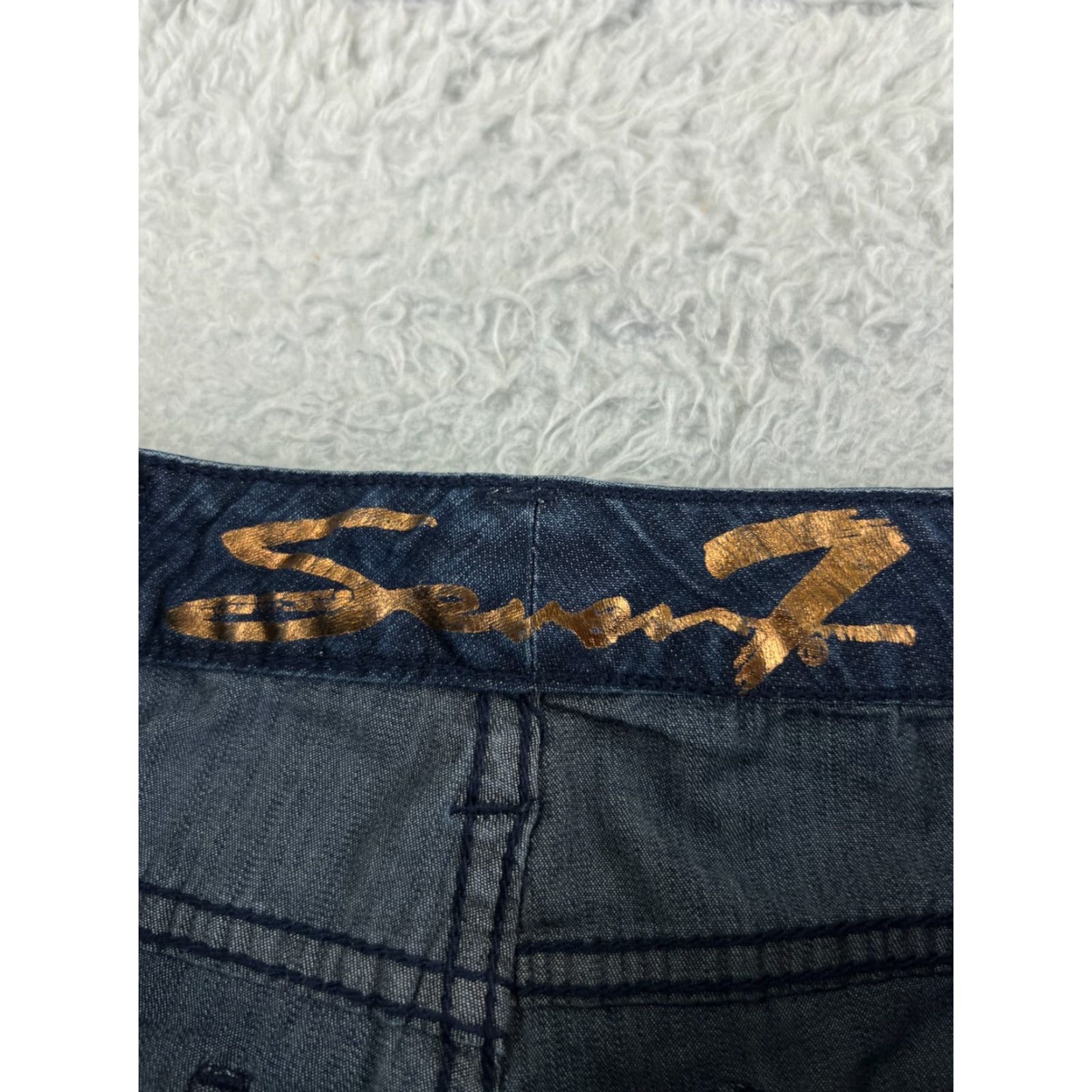 Vintage Vintage Seven7 Women's Skinny Jeans Blue Denim Low Rise 27x28 Dark Wash Fashion Size 27" / US 4 / IT 40 - 6 Thumbnail