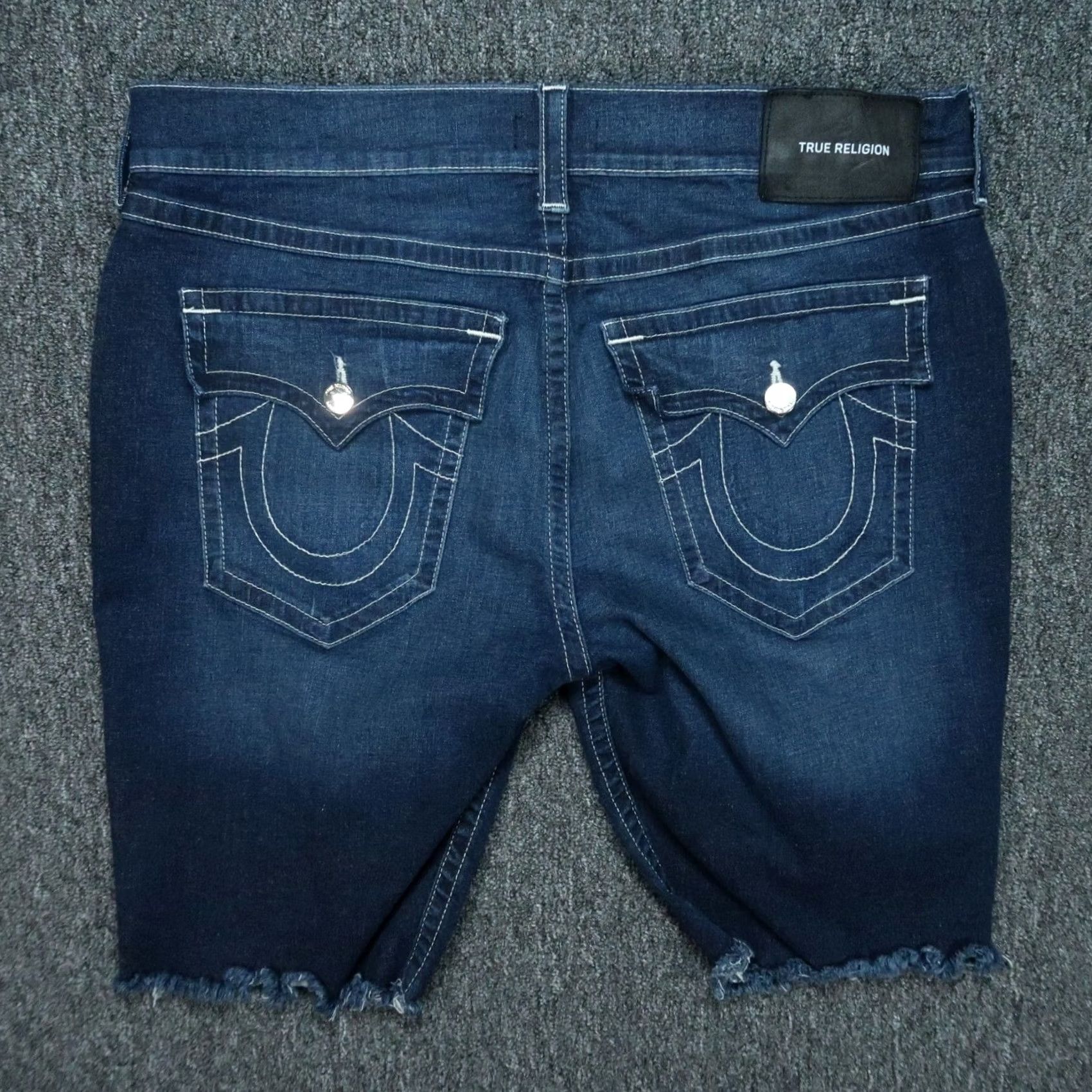 True Religion VINTAGE True Religion Shorts Mens 40 Blue Ricky Straight Flaps Cut Off Denim Jorts Size US 40 / EU 56 - 5 Thumbnail