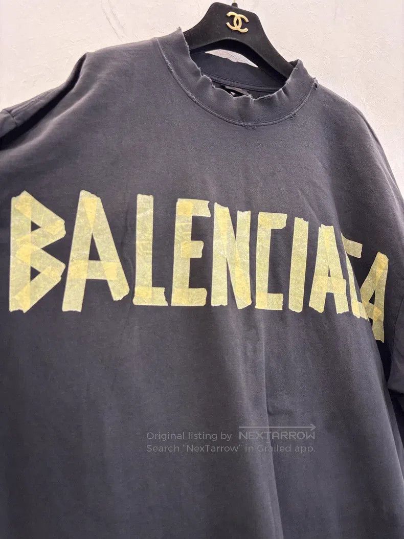 Balenciaga Balenciaga Tape Double B Alphabet Logo Distressed Gray Sho Size US L / EU 52-54 / 3 - 4 Thumbnail