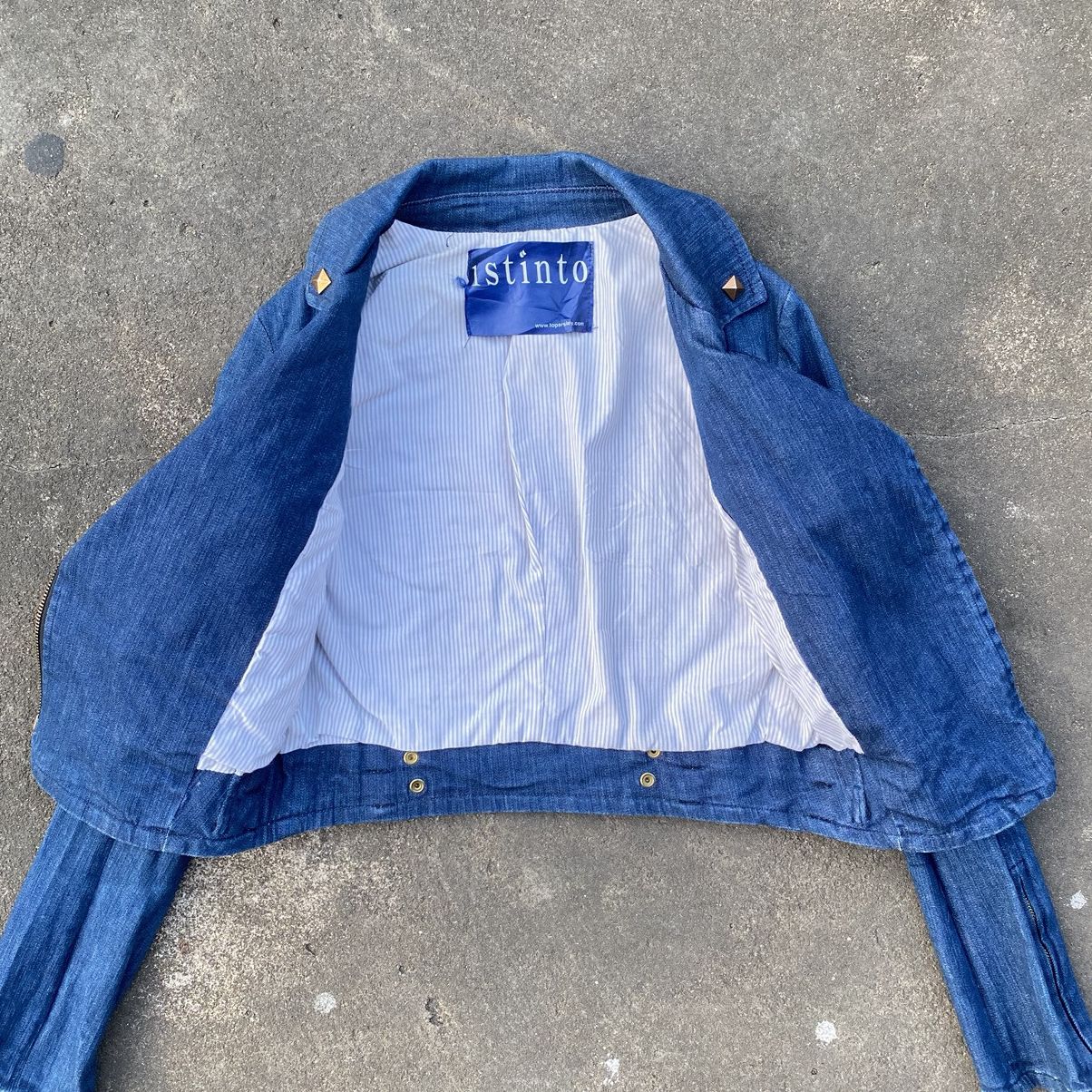 Beauty Beast × If Six Was Nine × Japanese Brand Y2K Studded Crop Denim Jacket Punk Rock Style Size US XS / EU 42 / 0 - 6 Thumbnail