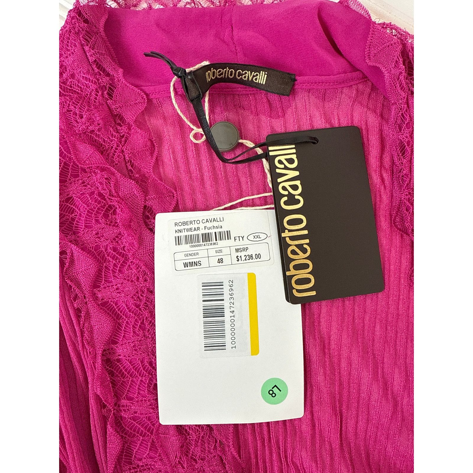 Roberto Cavalli Roberto Cavalli Knitwear Fuchsia Ribbed Open Cardigan L Size L / US 10 / IT 46 - 5 Thumbnail