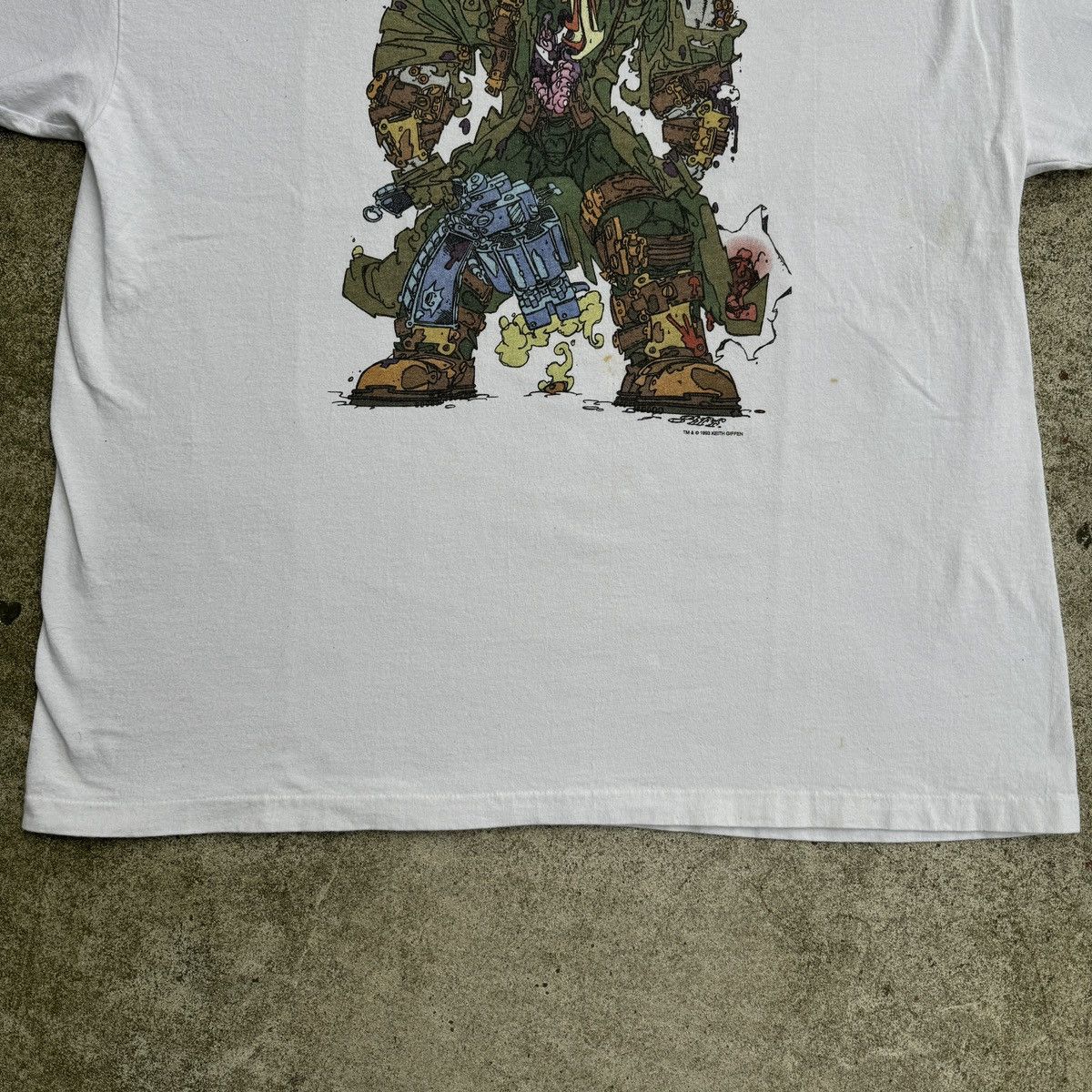 Vintage 90s Keith Giffen Trencher Gun Shot Art Shirt ERD Grunge Size US XL / EU 56 / 4 - 8 Thumbnail