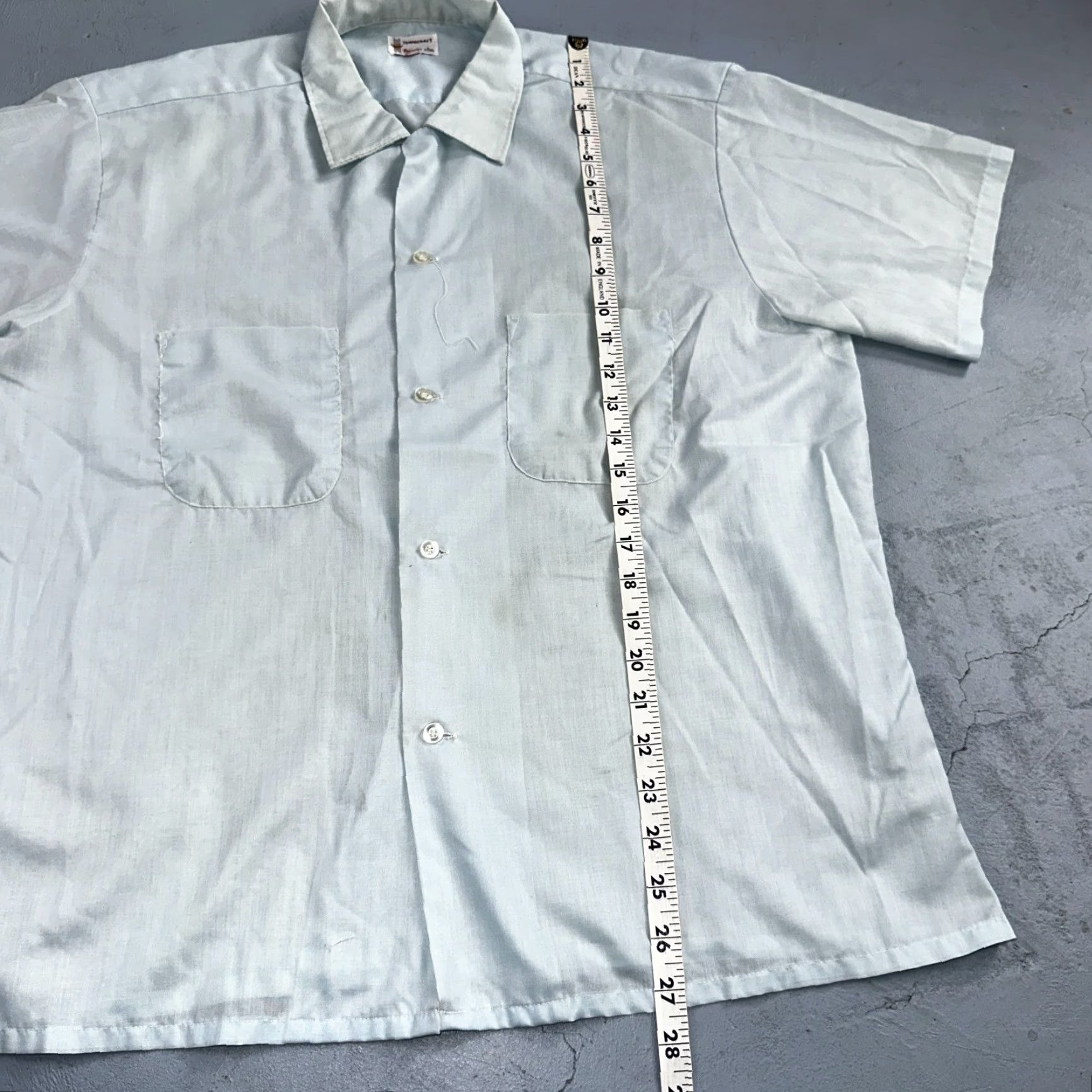 Vintage VINTAGE Penney's Towncraft 1960s Short Sleeve Cotton Blend Shirt Mens Large Blue Casual Rockabilly Size US L / EU 52-54 / 3 - 5 Thumbnail