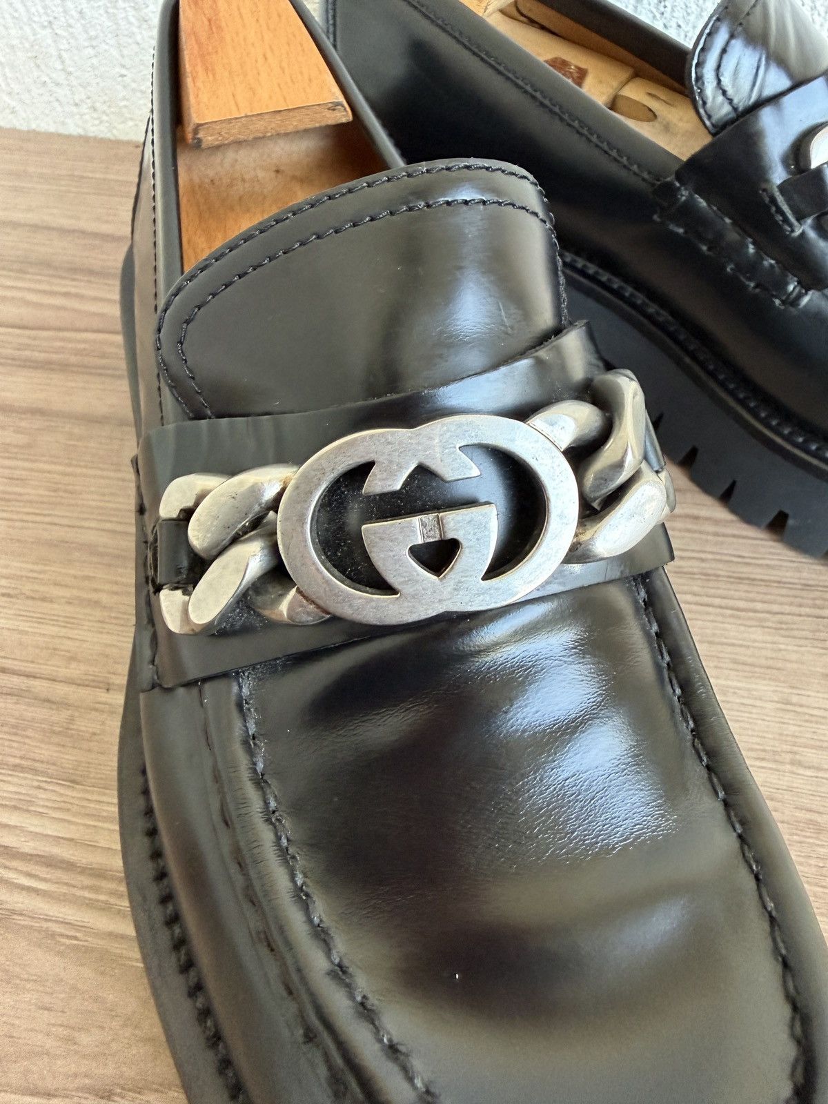 Gucci GG chain lug sole loafers Size US 8 / EU 41 - 9 Thumbnail