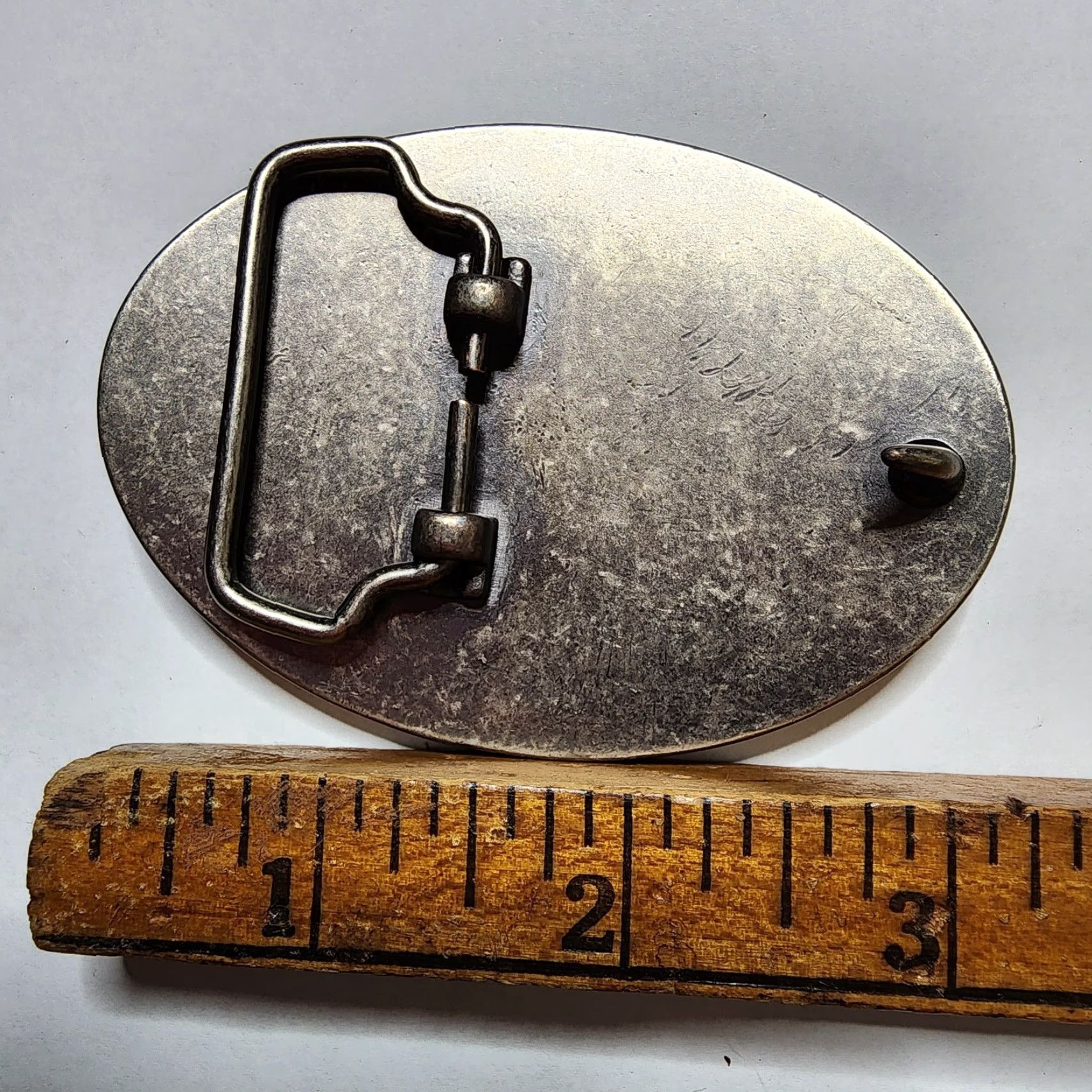 Vintage Orange Camouflage Belt Buckle Rhinestone Silver Metal Belt Buckle Size ONE SIZE - 3 Thumbnail