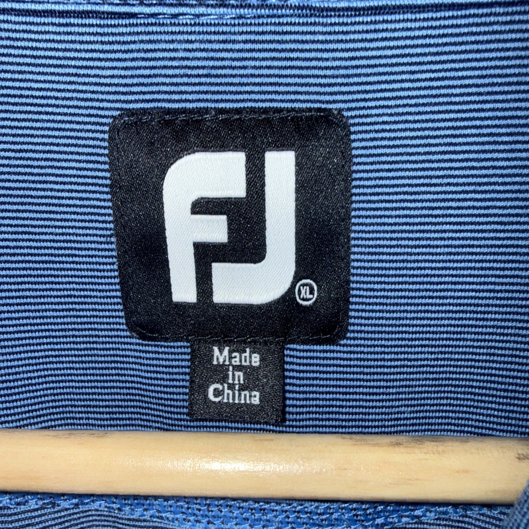 Footjoy FootJoy Polo Shirt Striped Long Sleeve Mens XL Blue Size US XL / EU 56 / 4 - 3 Thumbnail