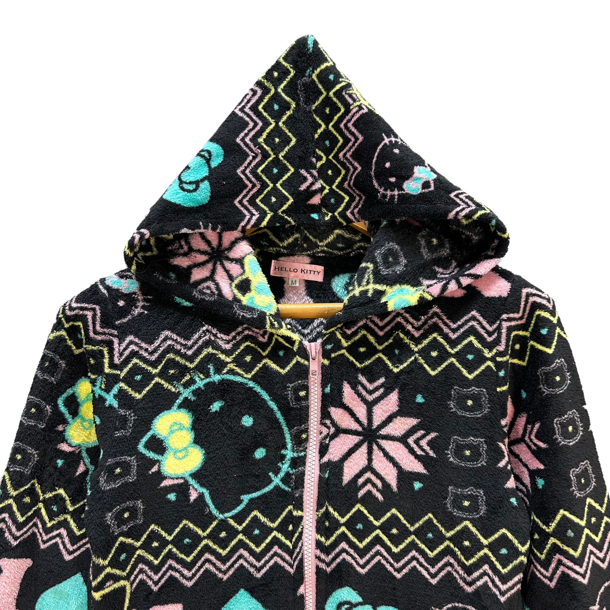 Japanese Brand HELLO KITTY Fullprint Fleece Zipper Hoodies Youth M #A3-0057 Size M / US 6-8 / IT 42-44 - 2 Thumbnail