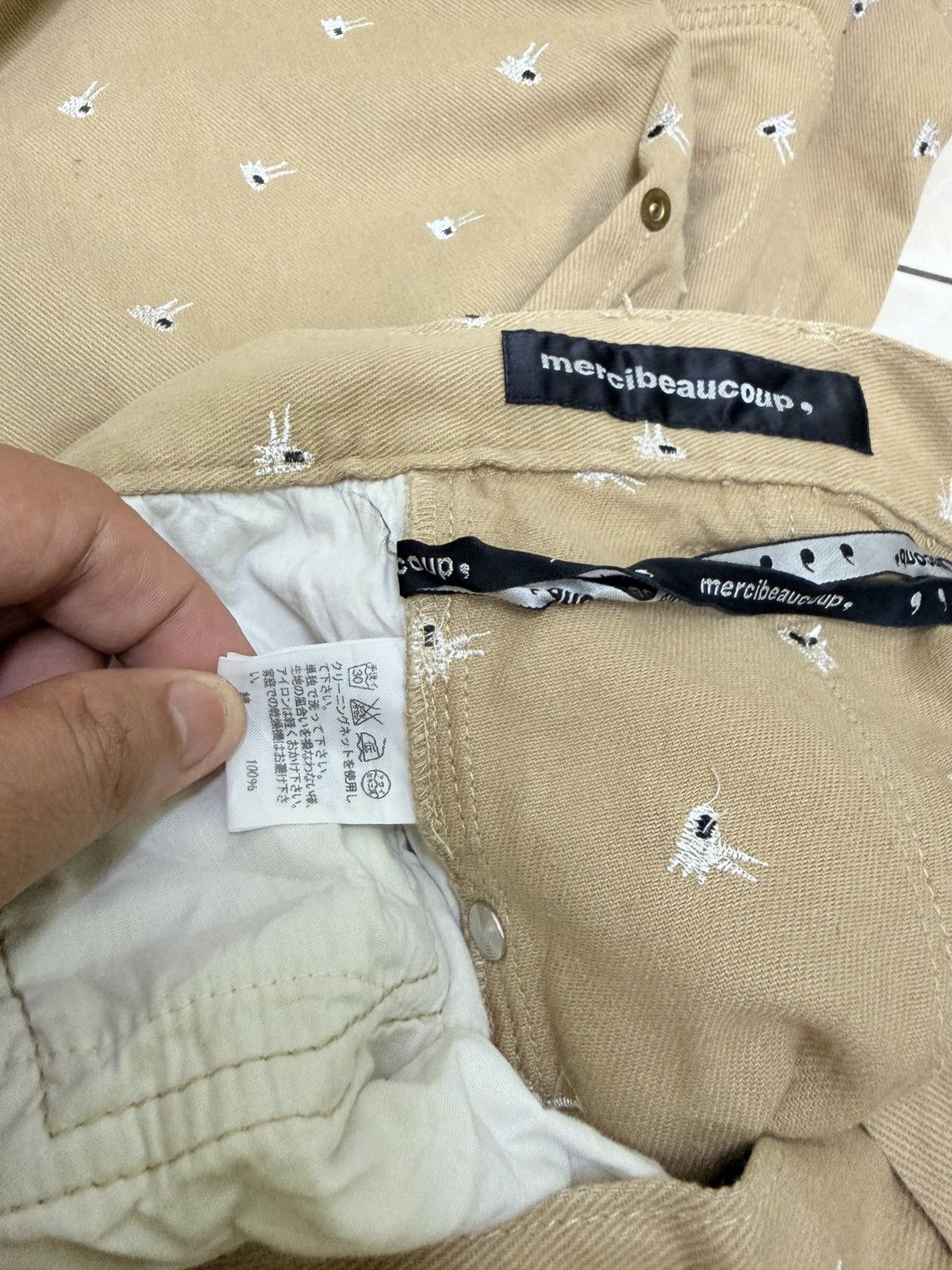 Issey Miyake Vintage Mercibeaucoup Embroidered Drop Crotch Pants Size US 27 - 15 Thumbnail